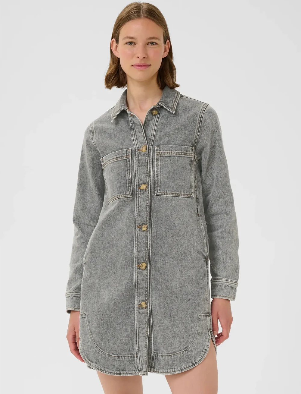 InWear - NanasIW Denim Dress - jeansklänningar - lgt.grey wash denim - 0