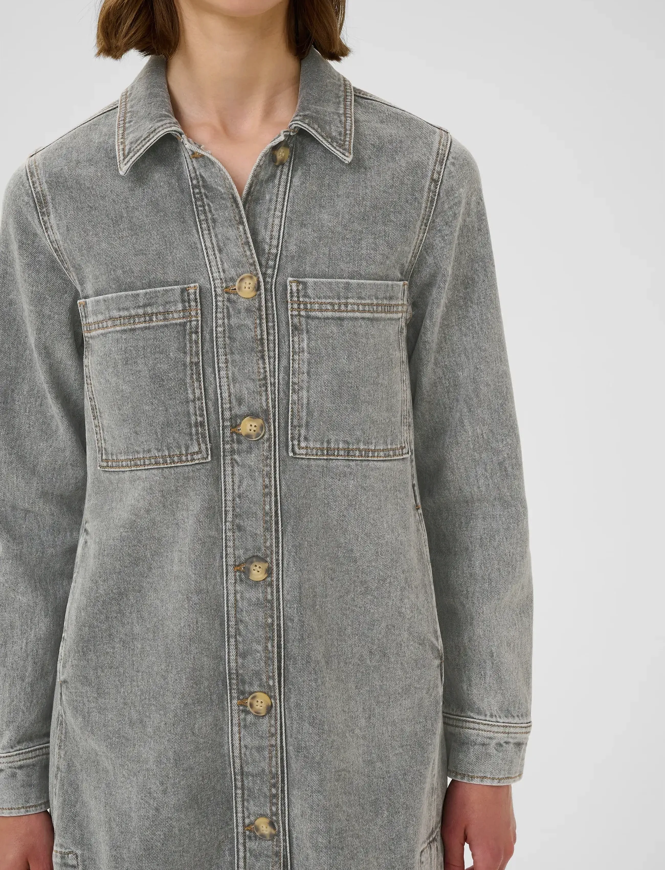 InWear - NanasIW Denim Dress - jeanskleider - lgt.grey wash denim - 5