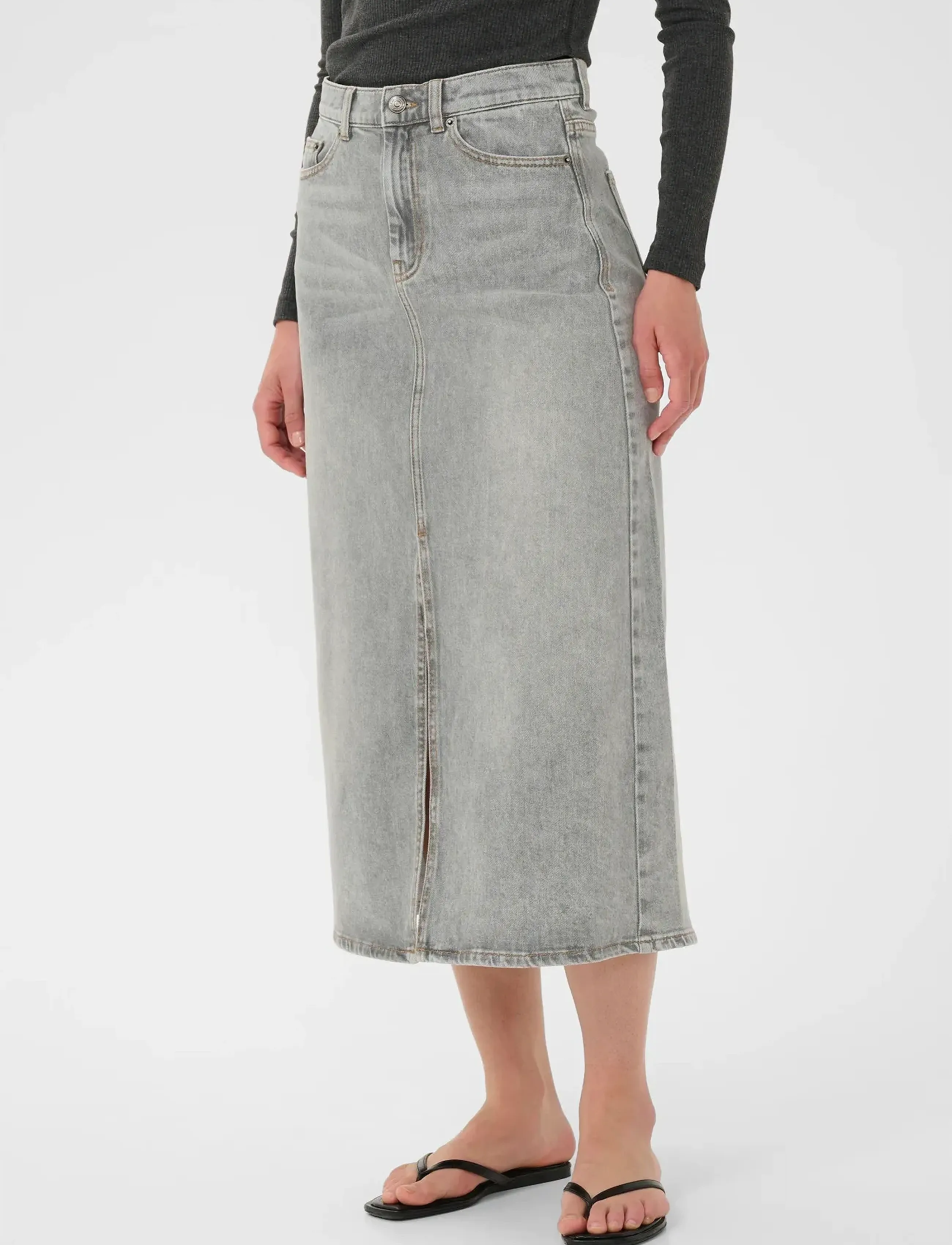 InWear NanasIW Denim Skirt - Nederdele - LGT.GREY WASH DENIM / grey