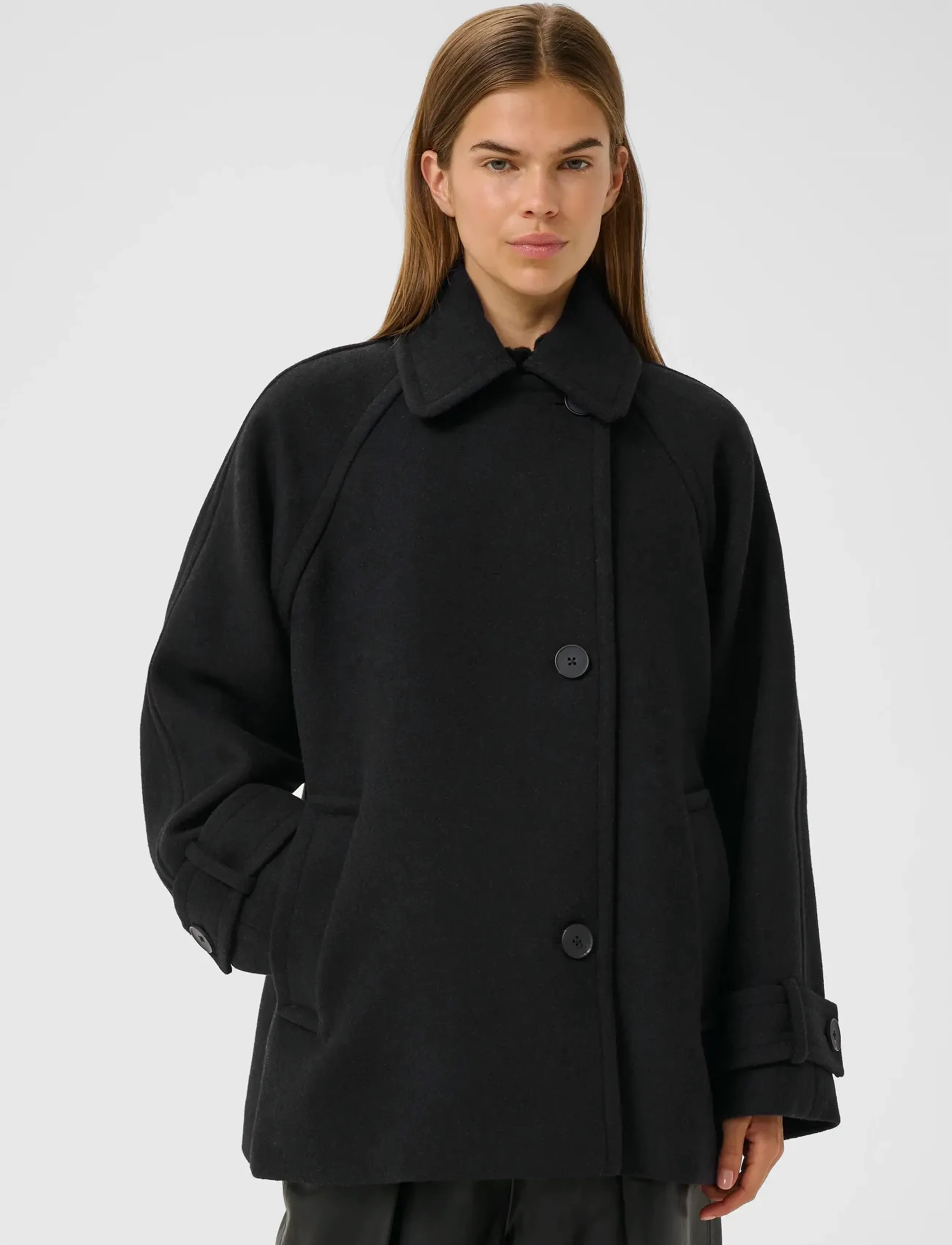 InWear Thoraiw Minona Coat R, 40, Coats, Schwarz - Wool Frauen