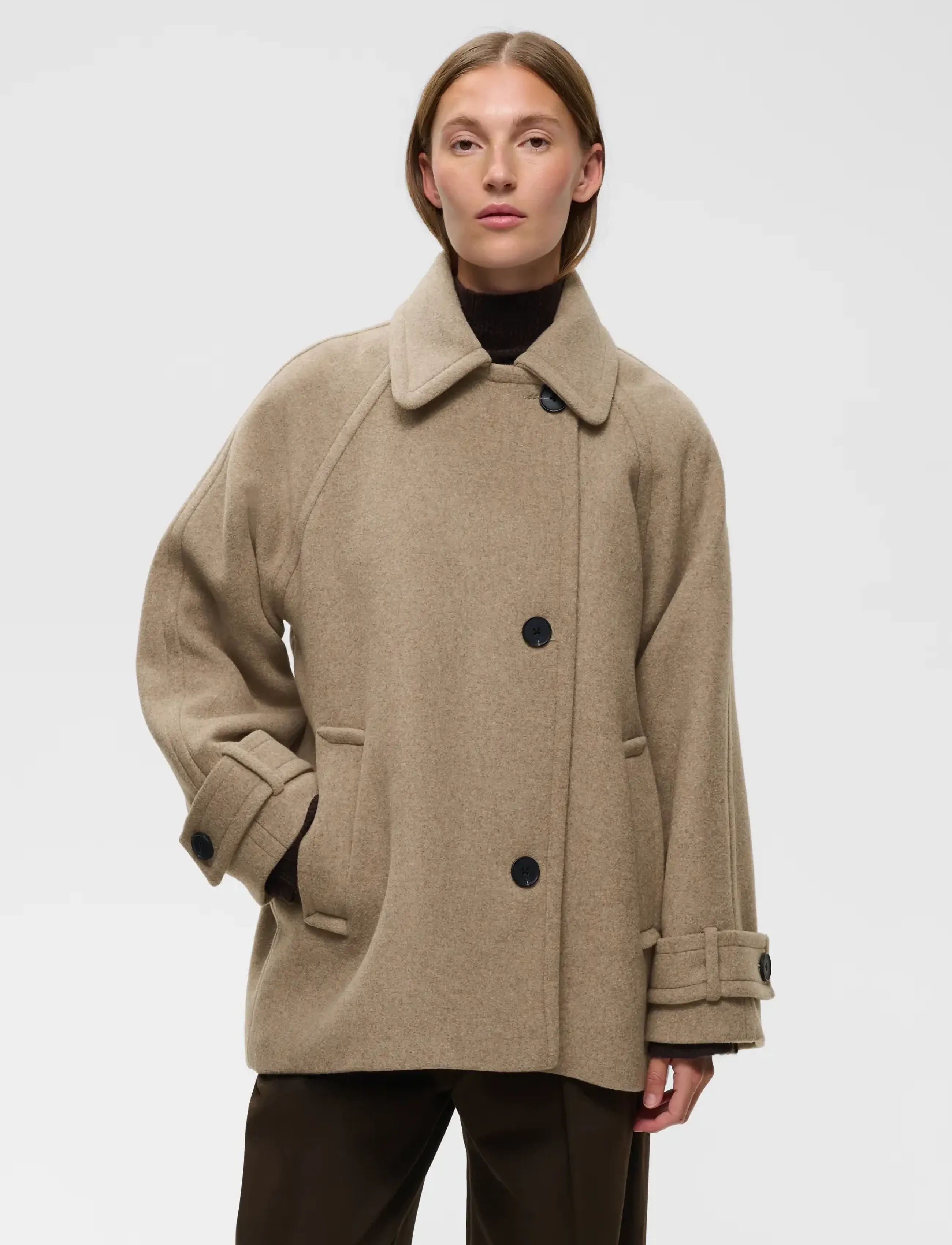 InWear ThoraIW Minona Coat R - InWear - SANDY GREY MELANGE / beige