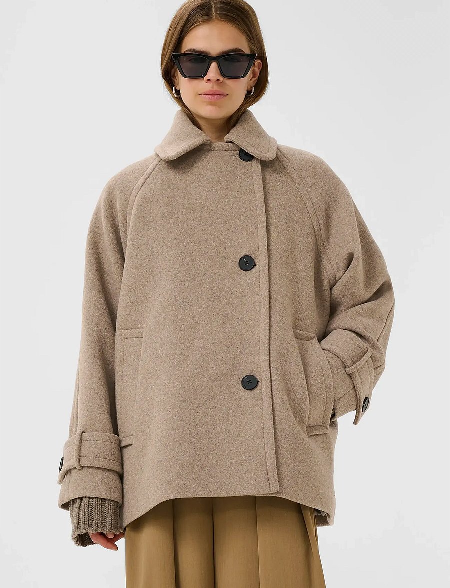 InWear - ThoraIW Minona Coat R - vinterjakker - sandy grey melange - 0
