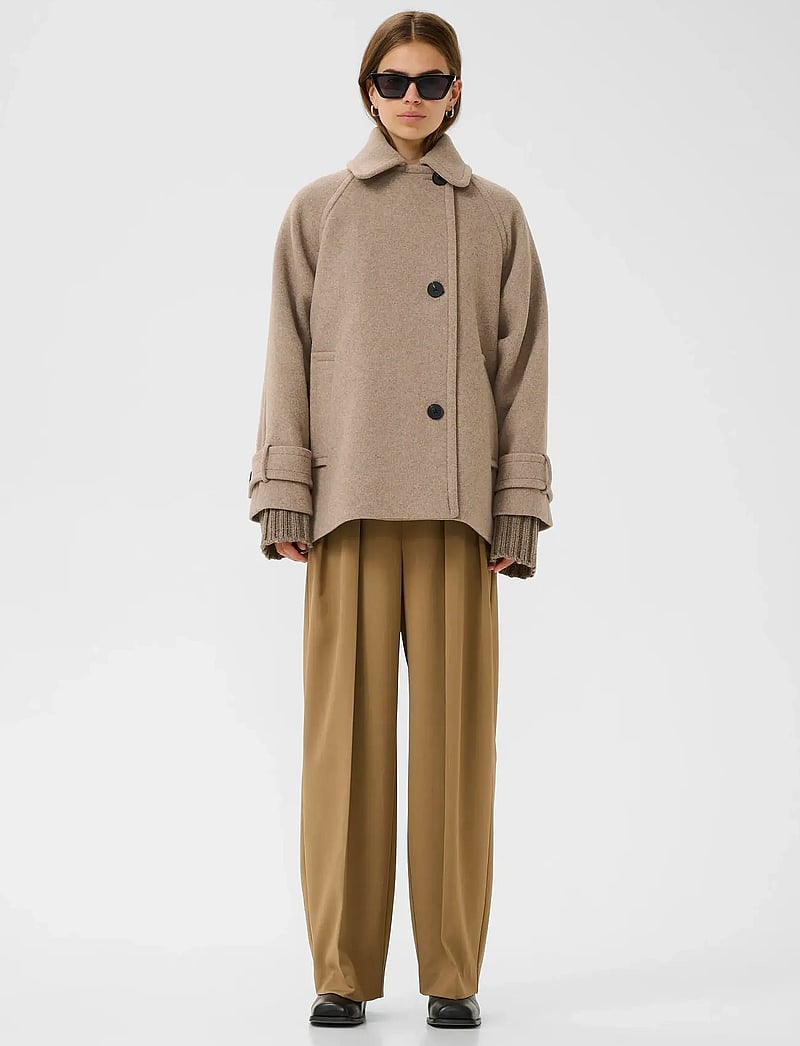 InWear - ThoraIW Minona Coat R - uldfrakker - sandy grey melange - 3