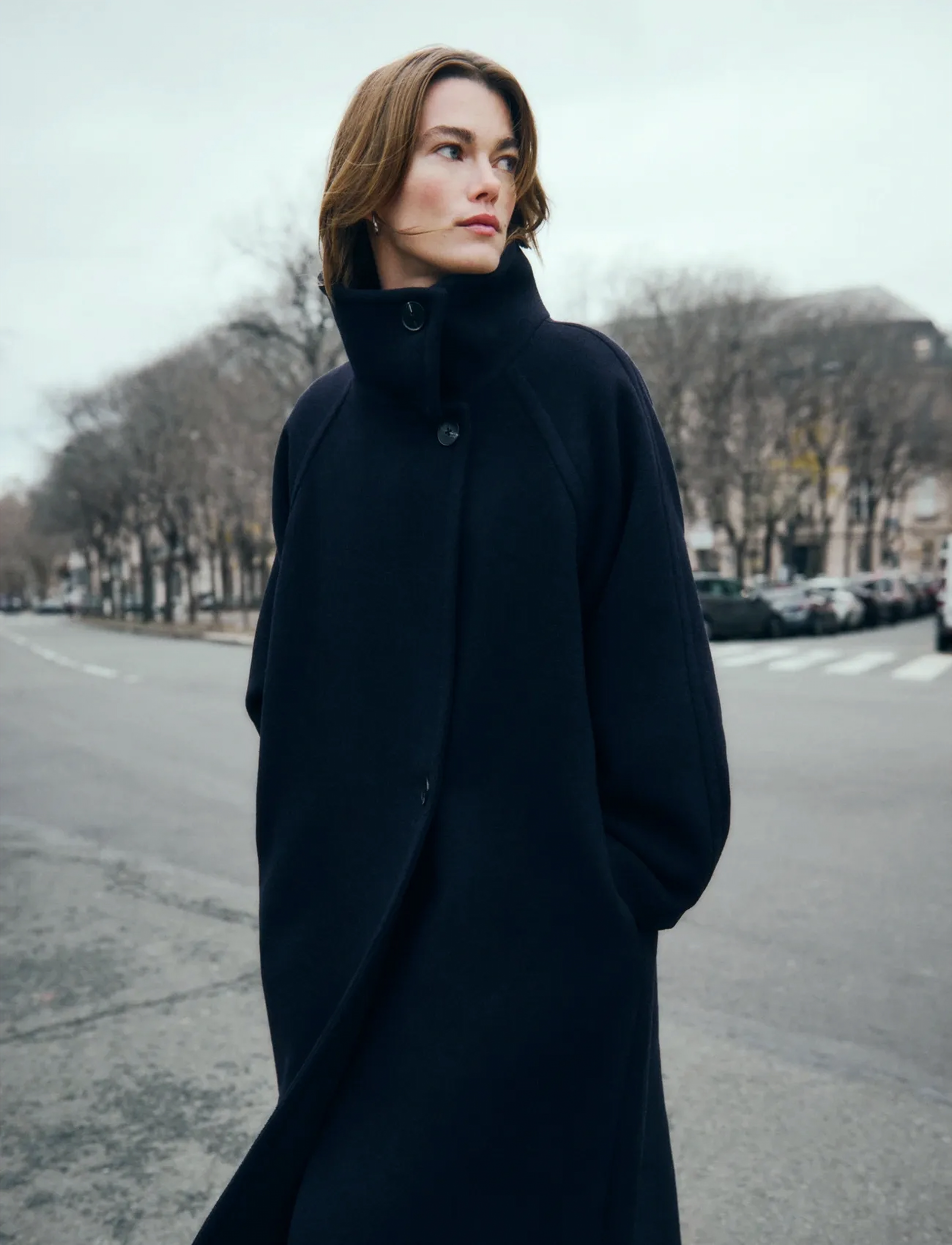 InWear Thoraiw Collar Coat R, 32, Navy, Frakker > Uldfrakker, Dame