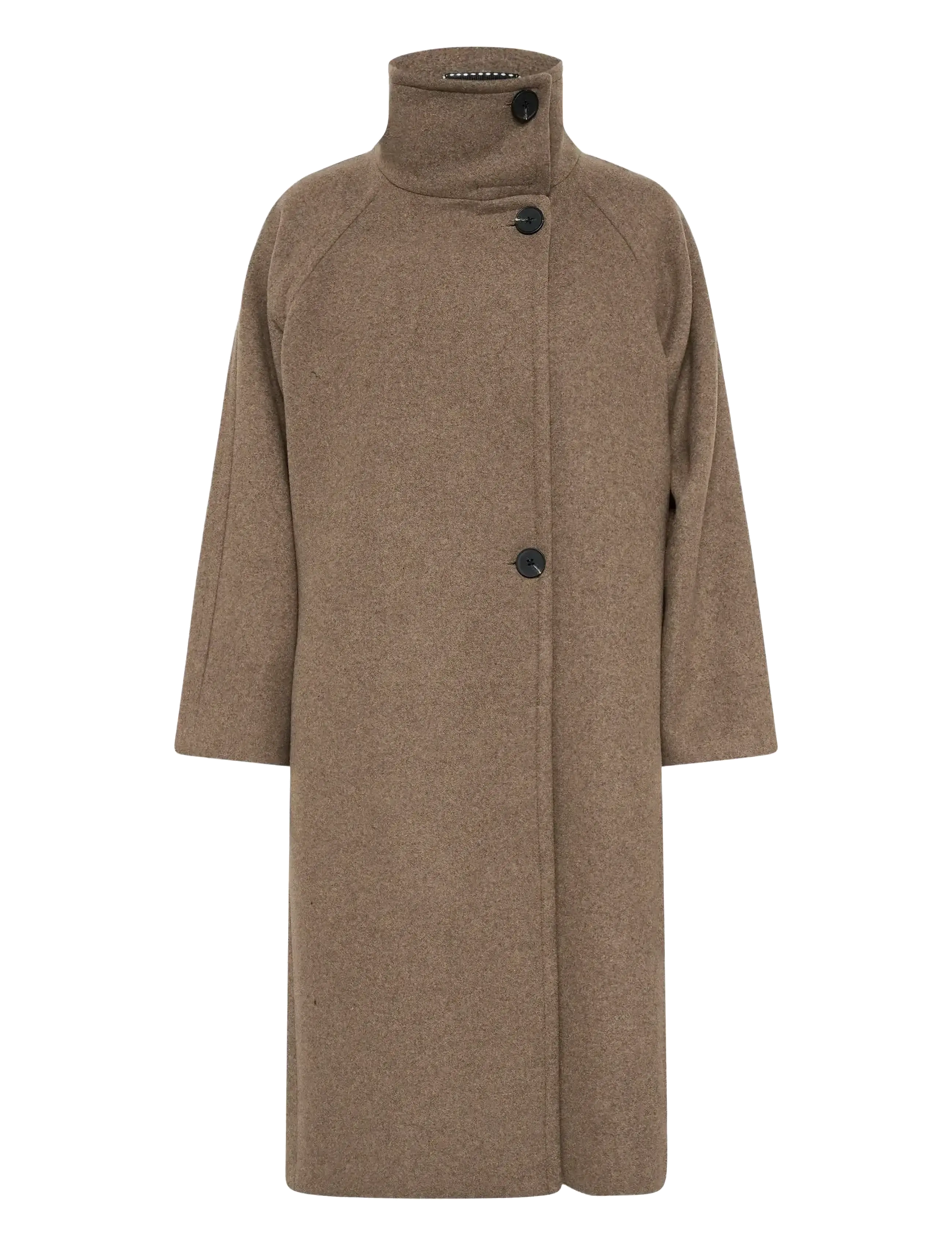 ThoraIW Collar Coat R - MOCHA GREY MELANGE