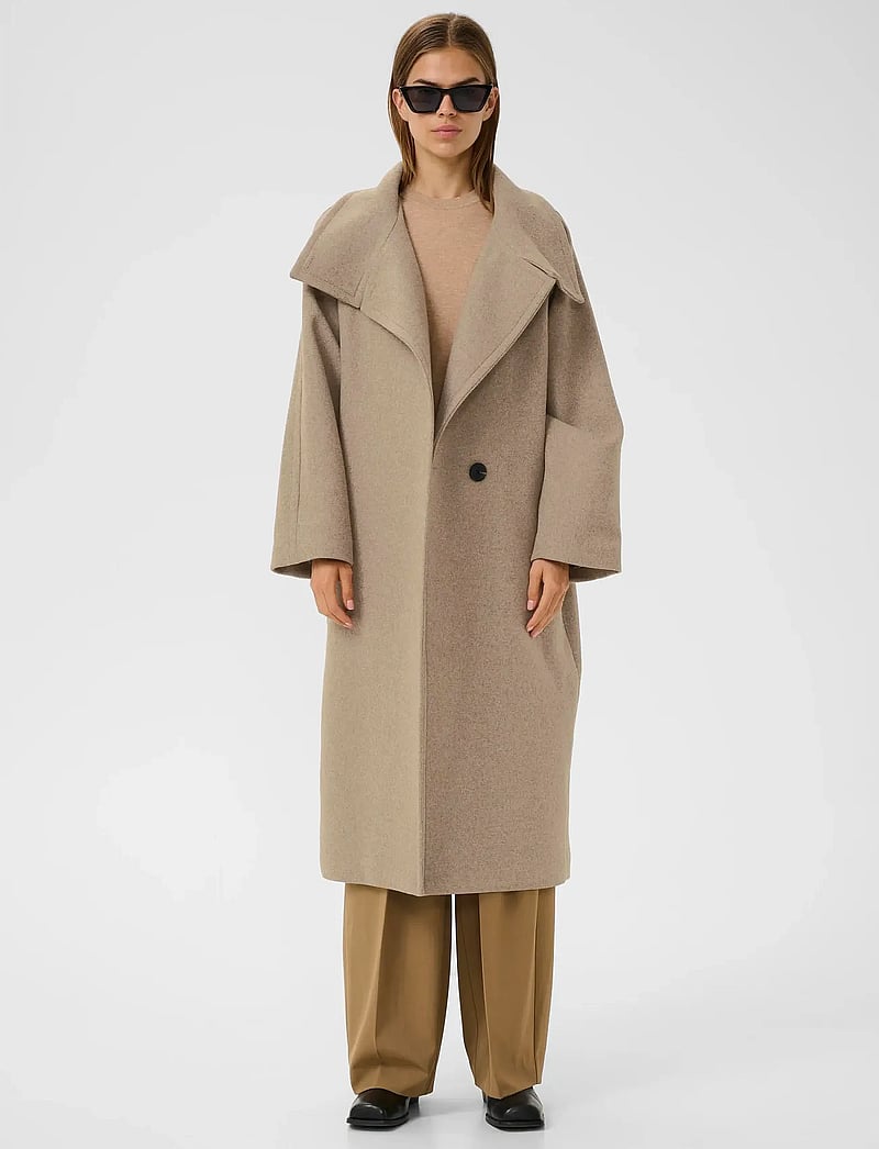 InWear - ThoraIW Collar Coat R - ullkappor - sandy grey melange - 4