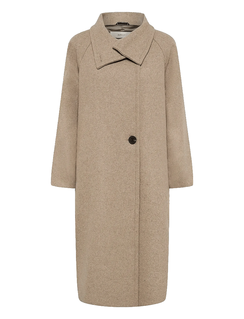 InWear - ThoraIW Collar Coat R - ullkappor - sandy grey melange - 3