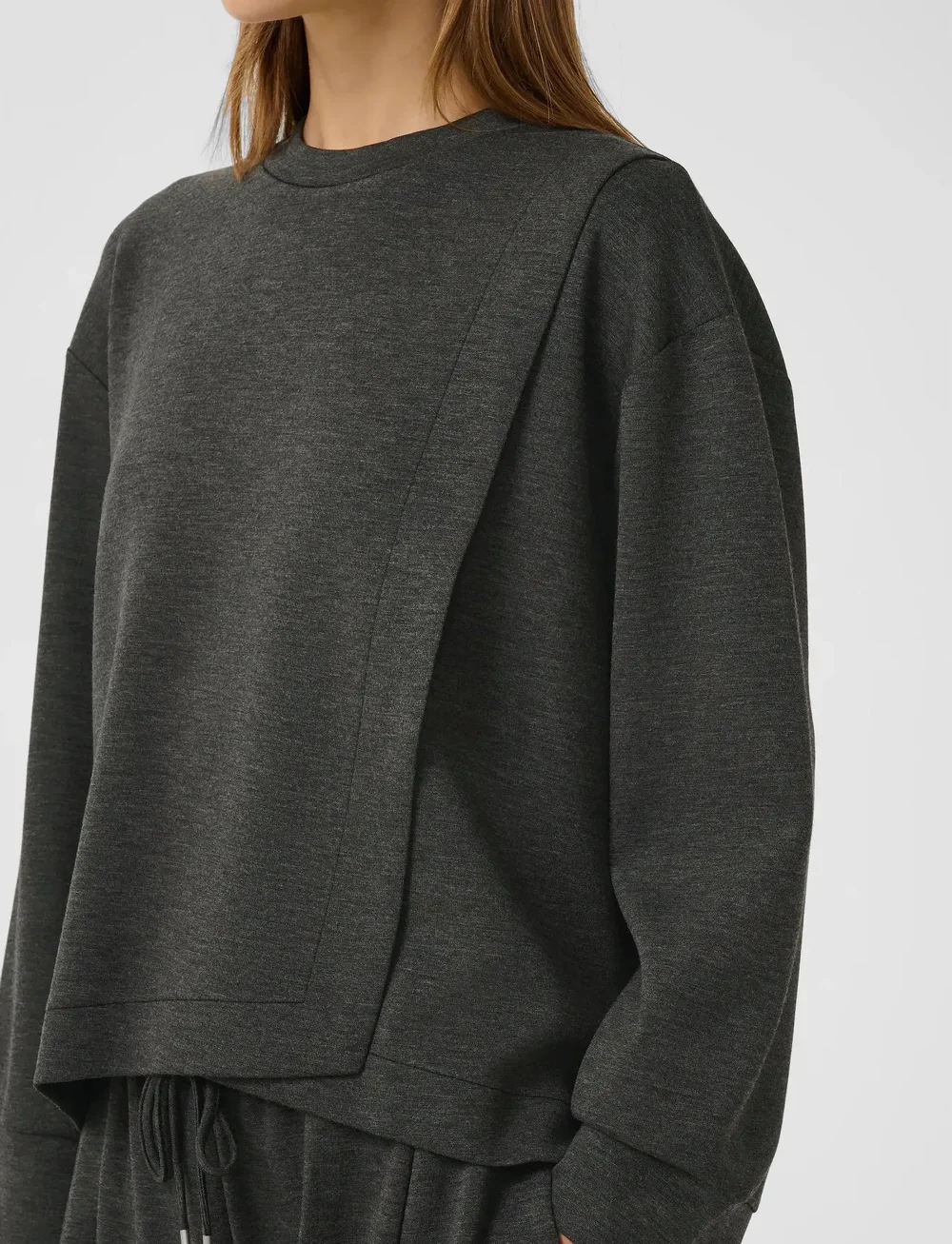 InWear - GidaIW Melange Vincent Sweatshirt - dressipluusid - dark grey melange - 5