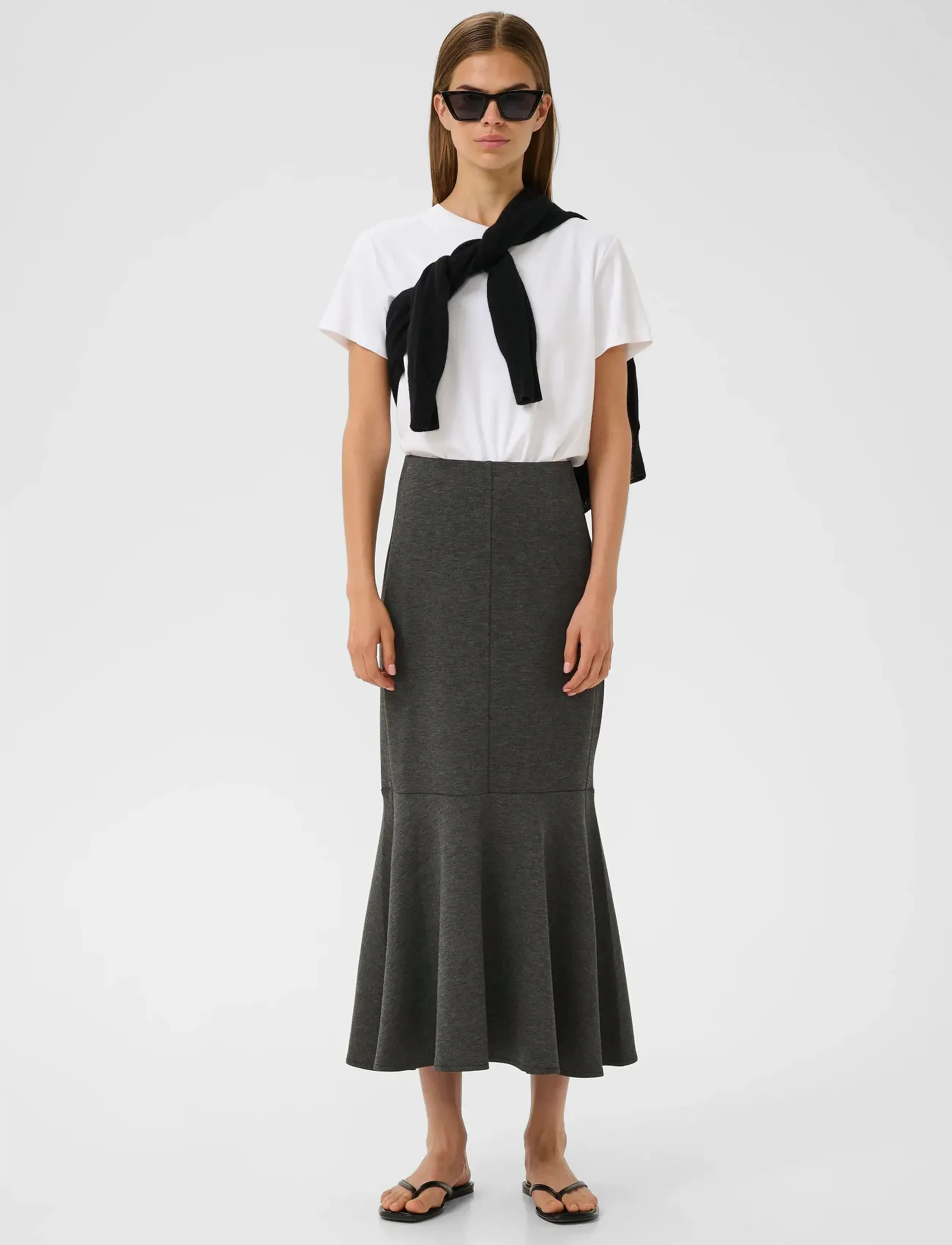 InWear - GidaIW Melange Vincent Skirt - midi-röcke - dark grey melange - 3