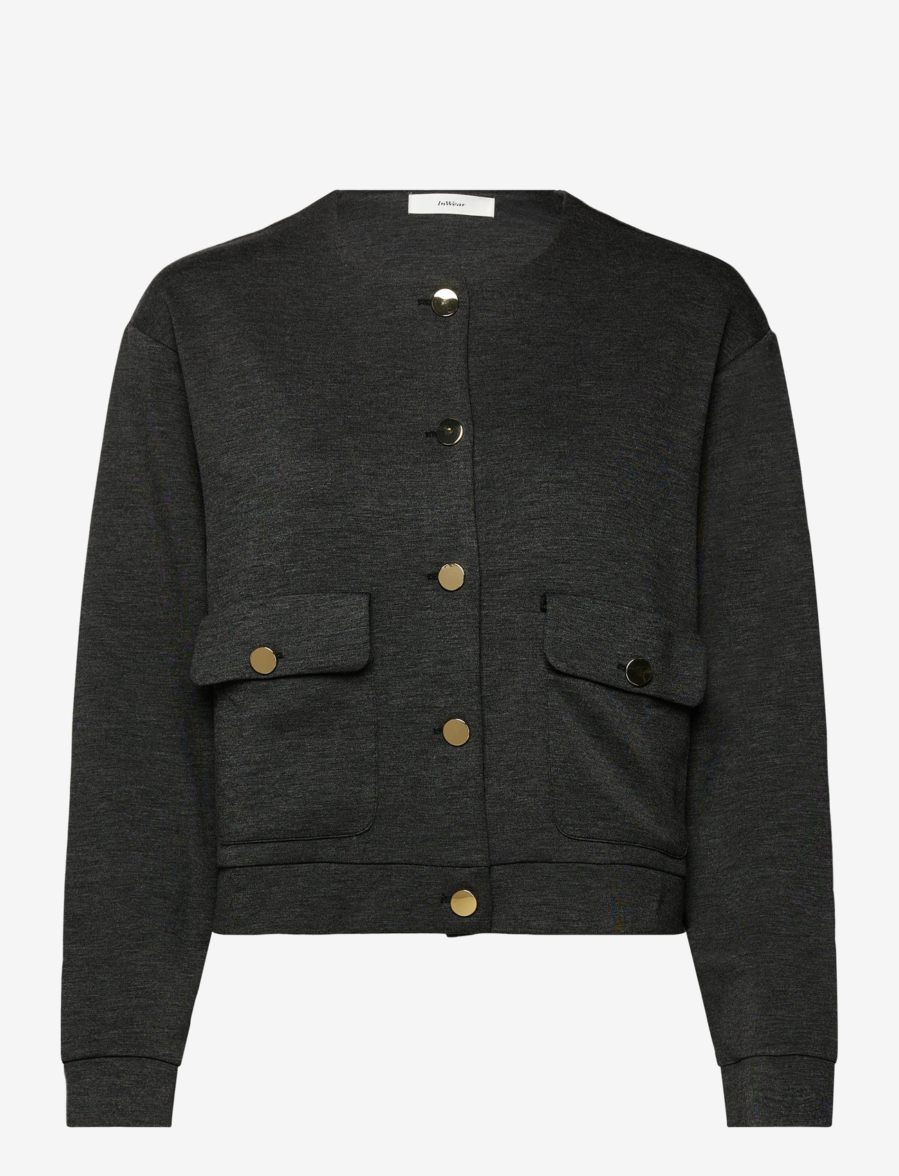 InWear - GidaIW Melange Vincent Jacket - koftor - dark grey melange - 1