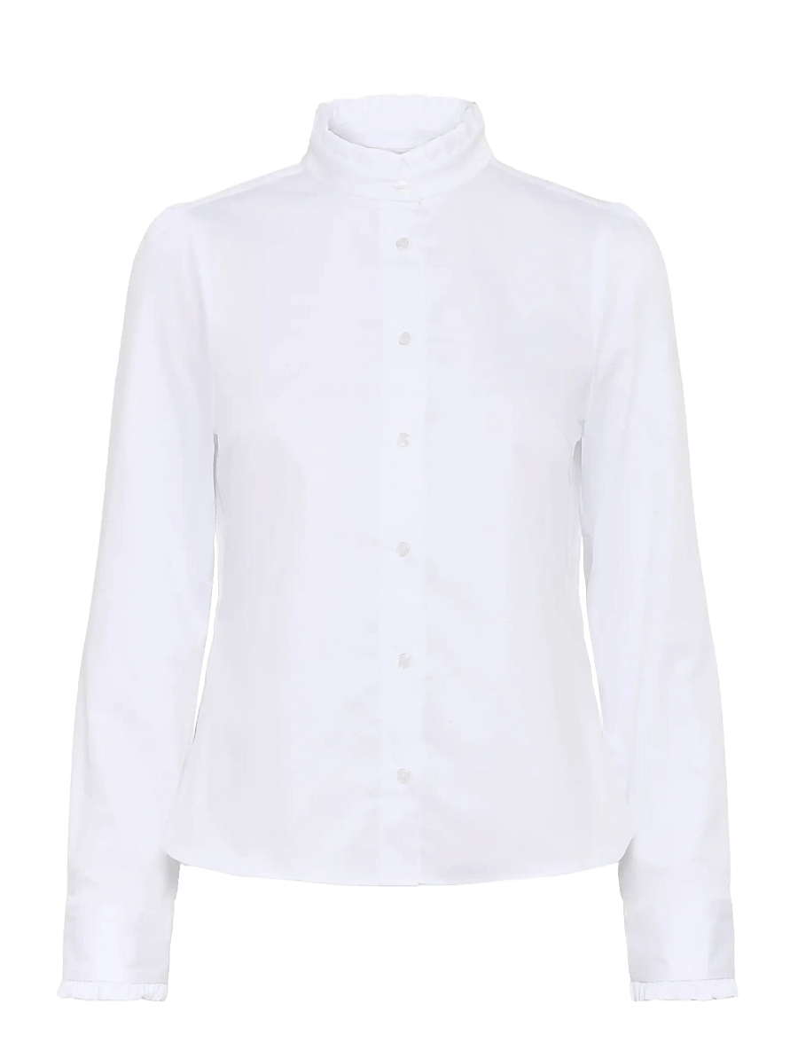 InWear - CallyIW Frill Shirt - langærmede skjorter - pure white - 1