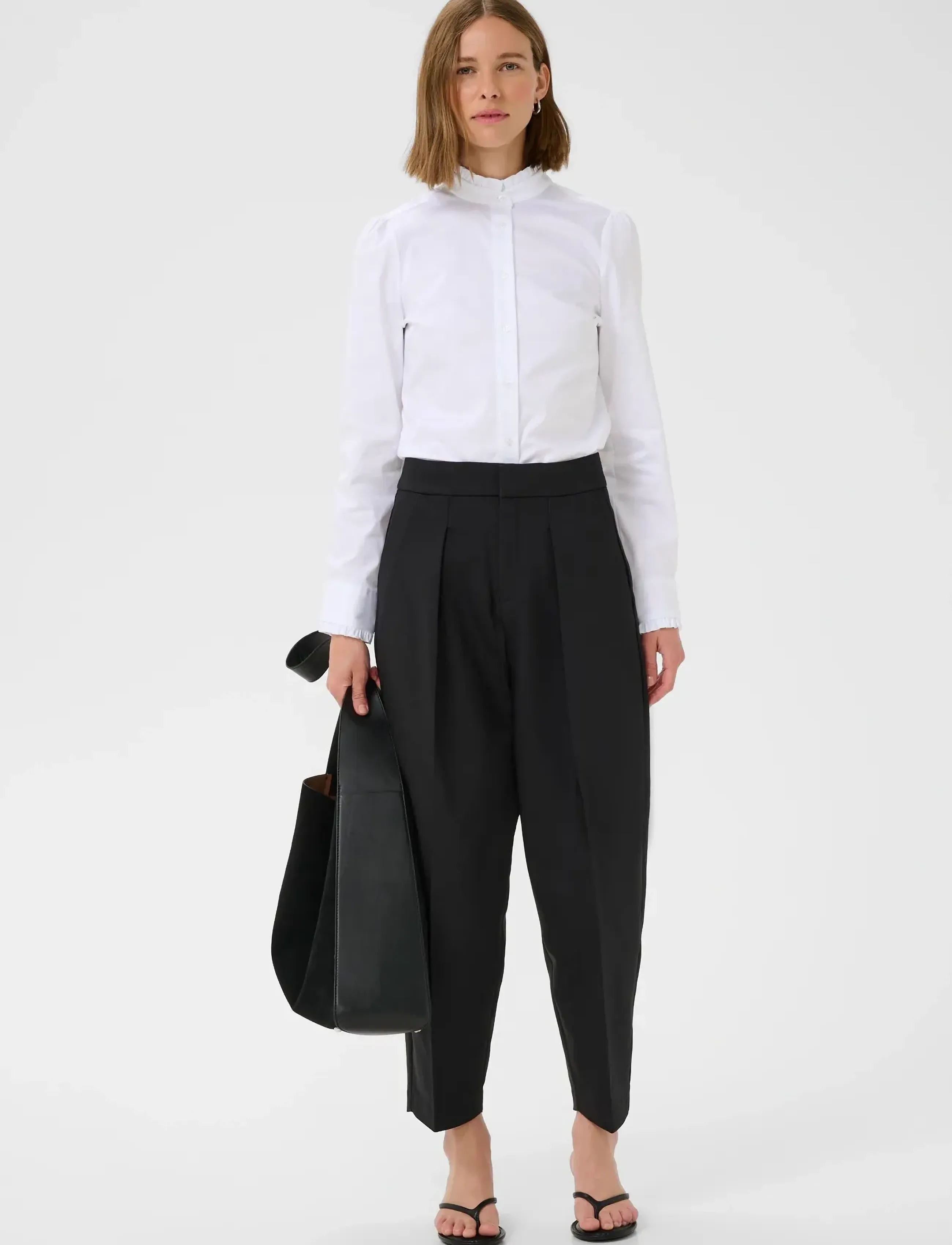 InWear Callyiw Frill Shirt, 40, White, Skjorter > Langærmede, Dame