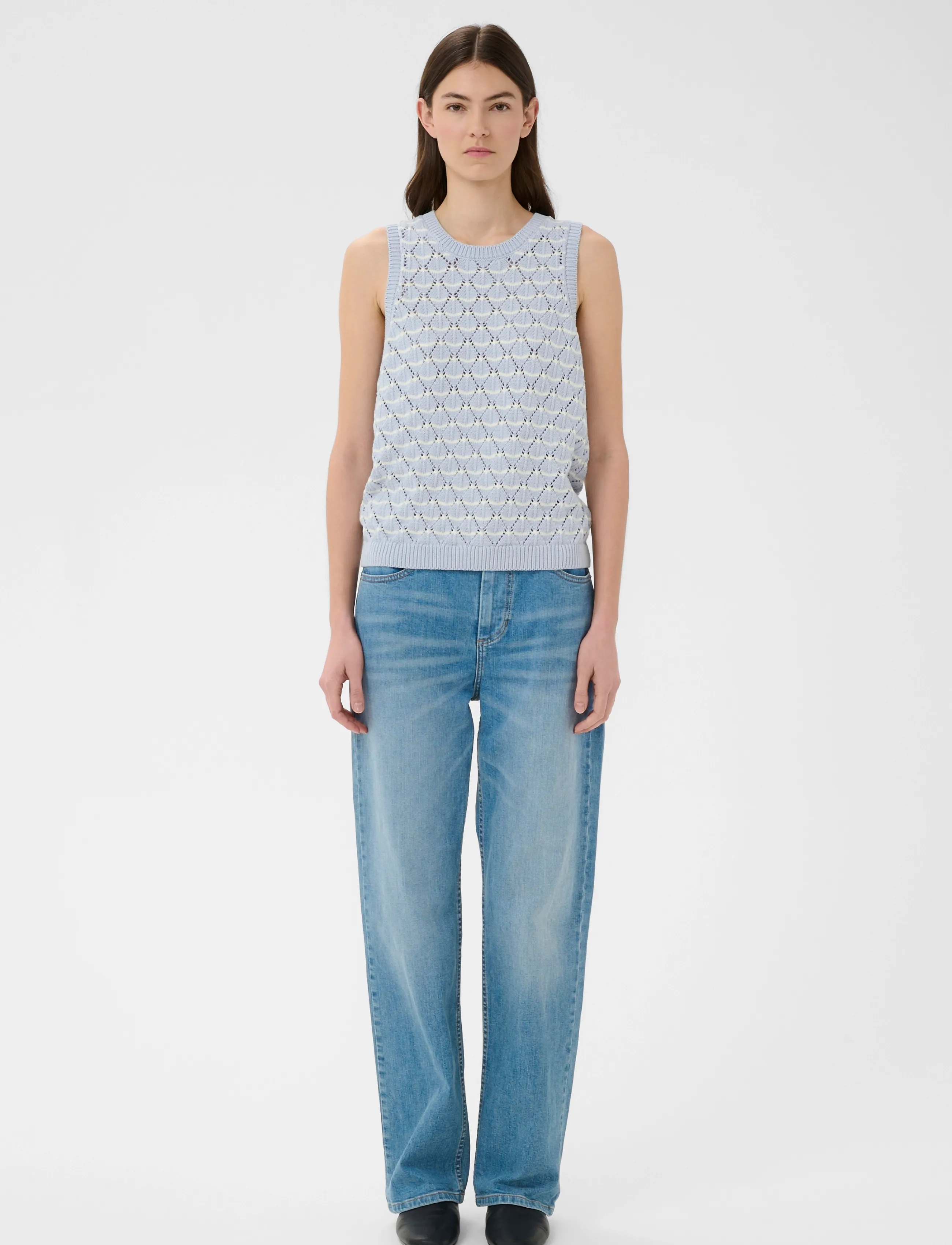 InWear - BalettaIW Tank Top - strickwesten - light blue stripes - 3