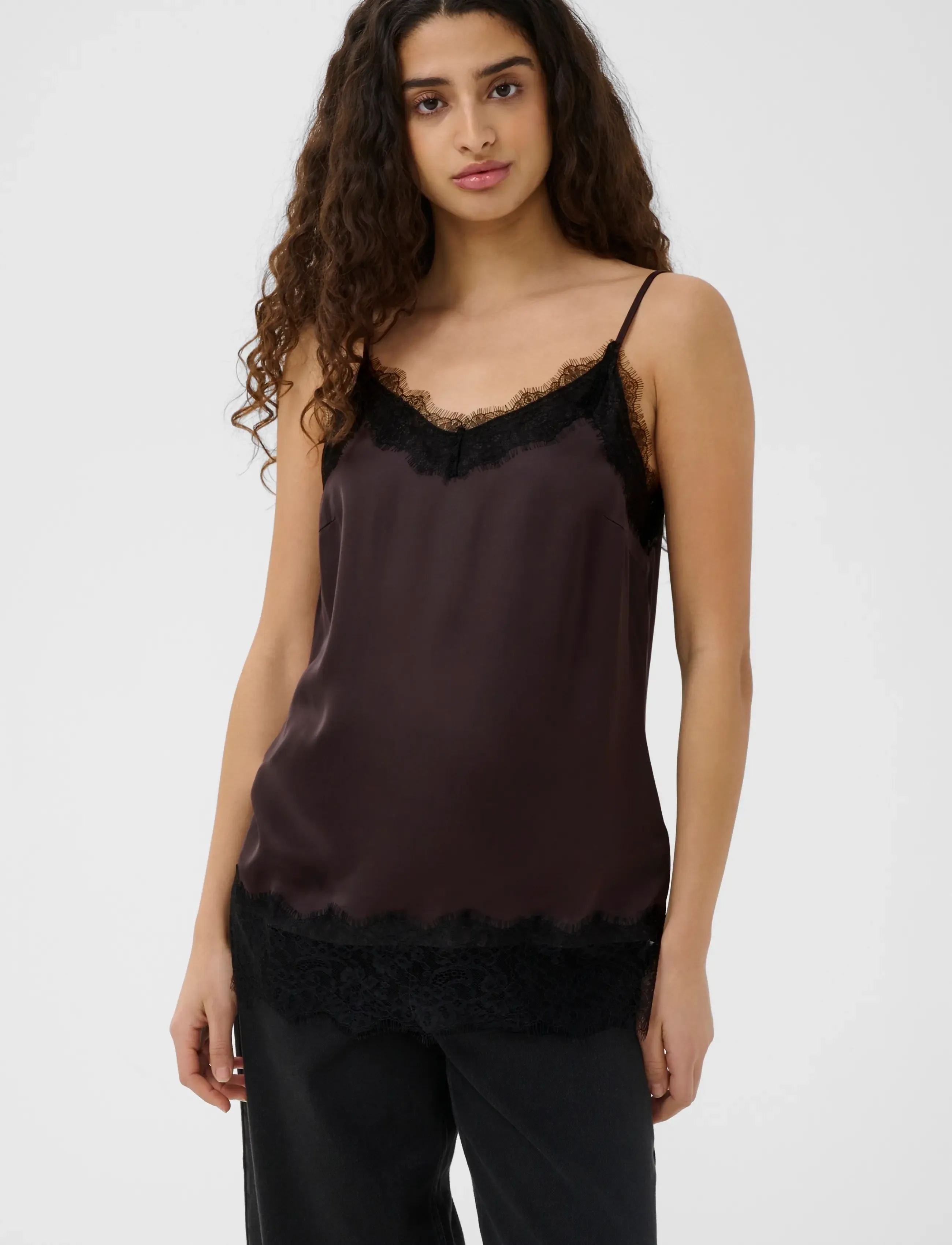 InWear Ballaiw Lace Camisole, Kvinder, Blonde Camisole, Brun, Str: 36