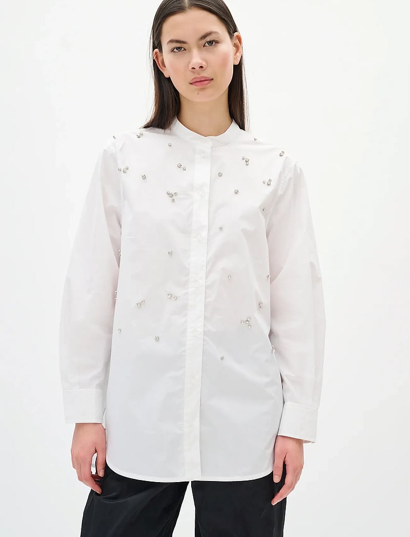 InWear - DALLASIW EMBELLISHED SHIRT - langærmede skjorter - pure white - 0