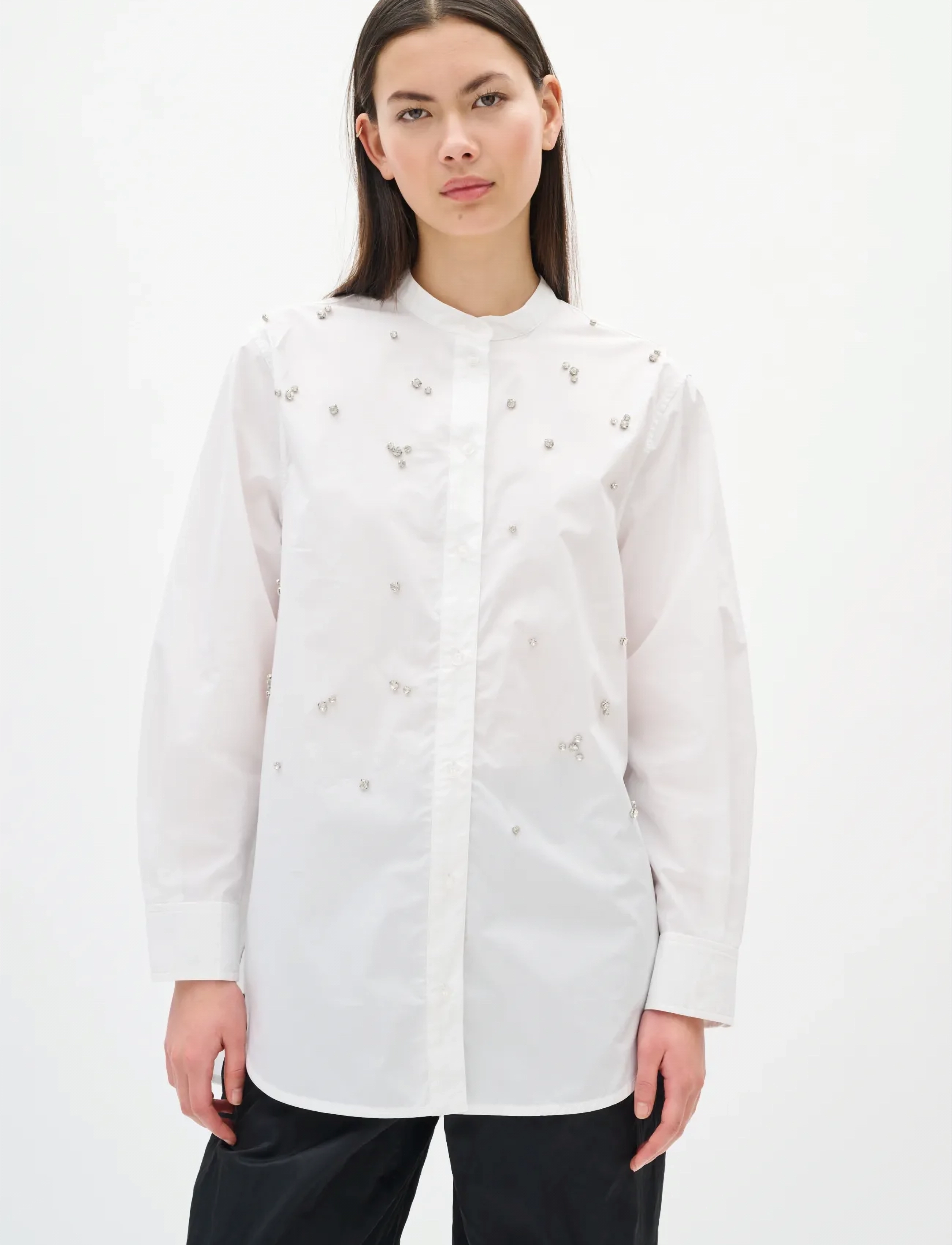 InWear DALLASIW EMBELLISHED SHIRT - Bluser & Skjorter - PURE WHITE / white