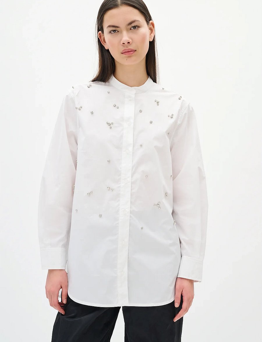 InWear - DALLASIW EMBELLISHED SHIRT - pikkade varrukatega särgid - pure white - 0