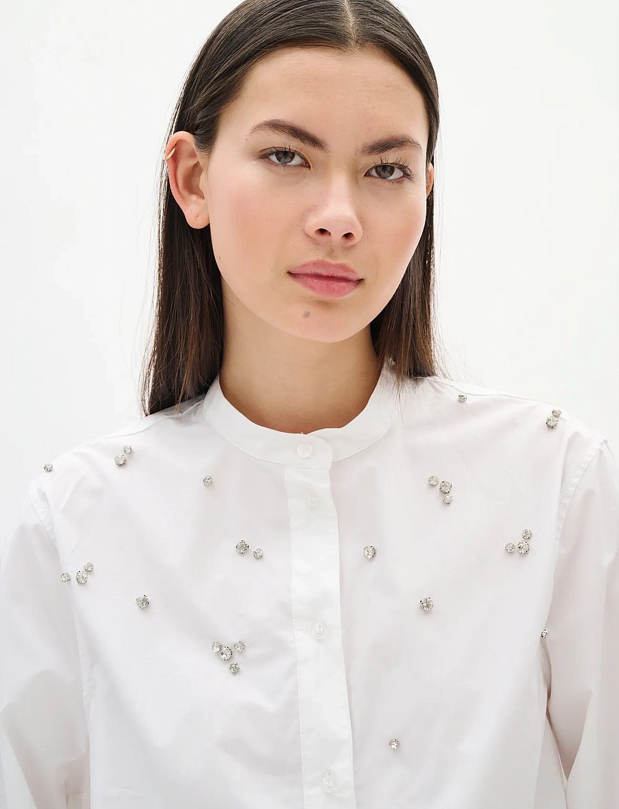 InWear - DALLASIW EMBELLISHED SHIRT - pikkade varrukatega särgid - pure white - 5