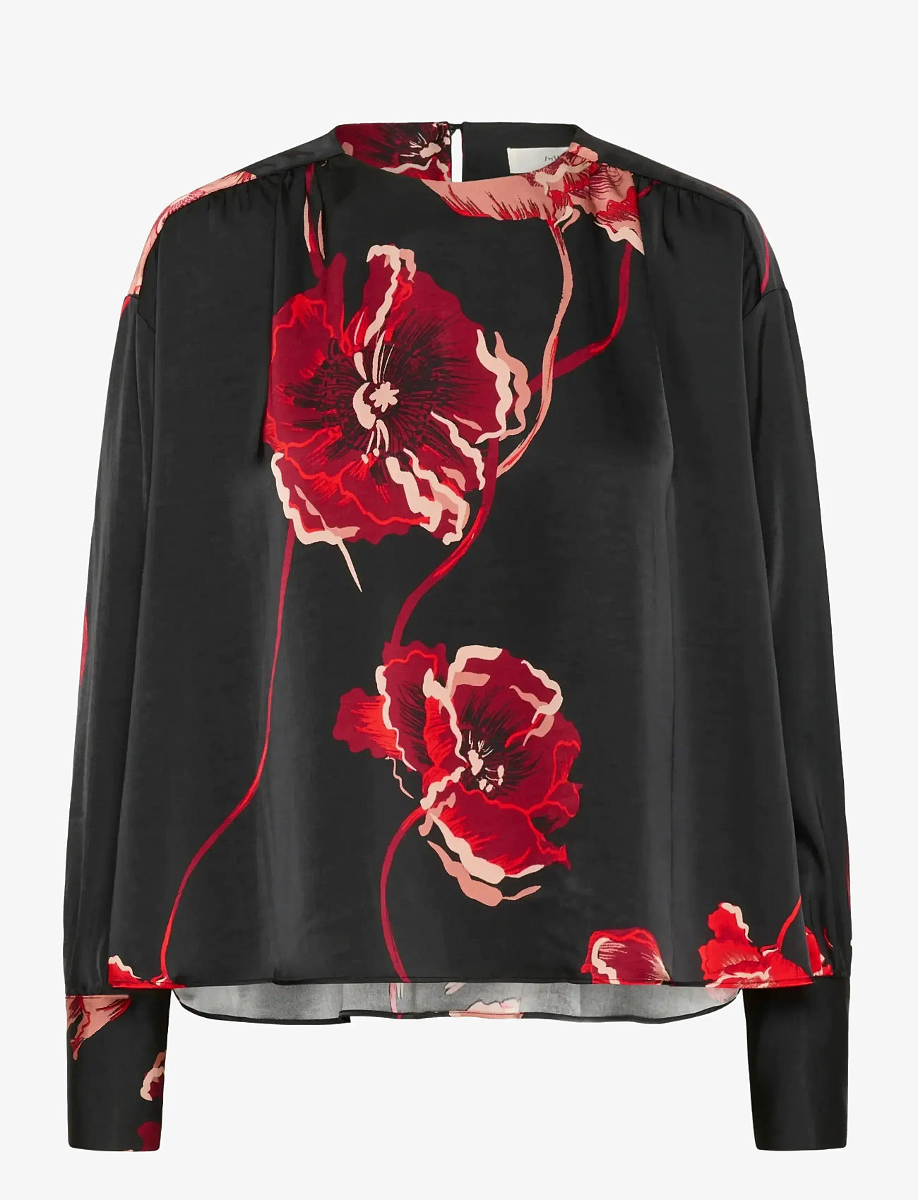InWear - DAWNIW BLOUSE - pikkade varrukatega pluusid - black poppy rose - 1