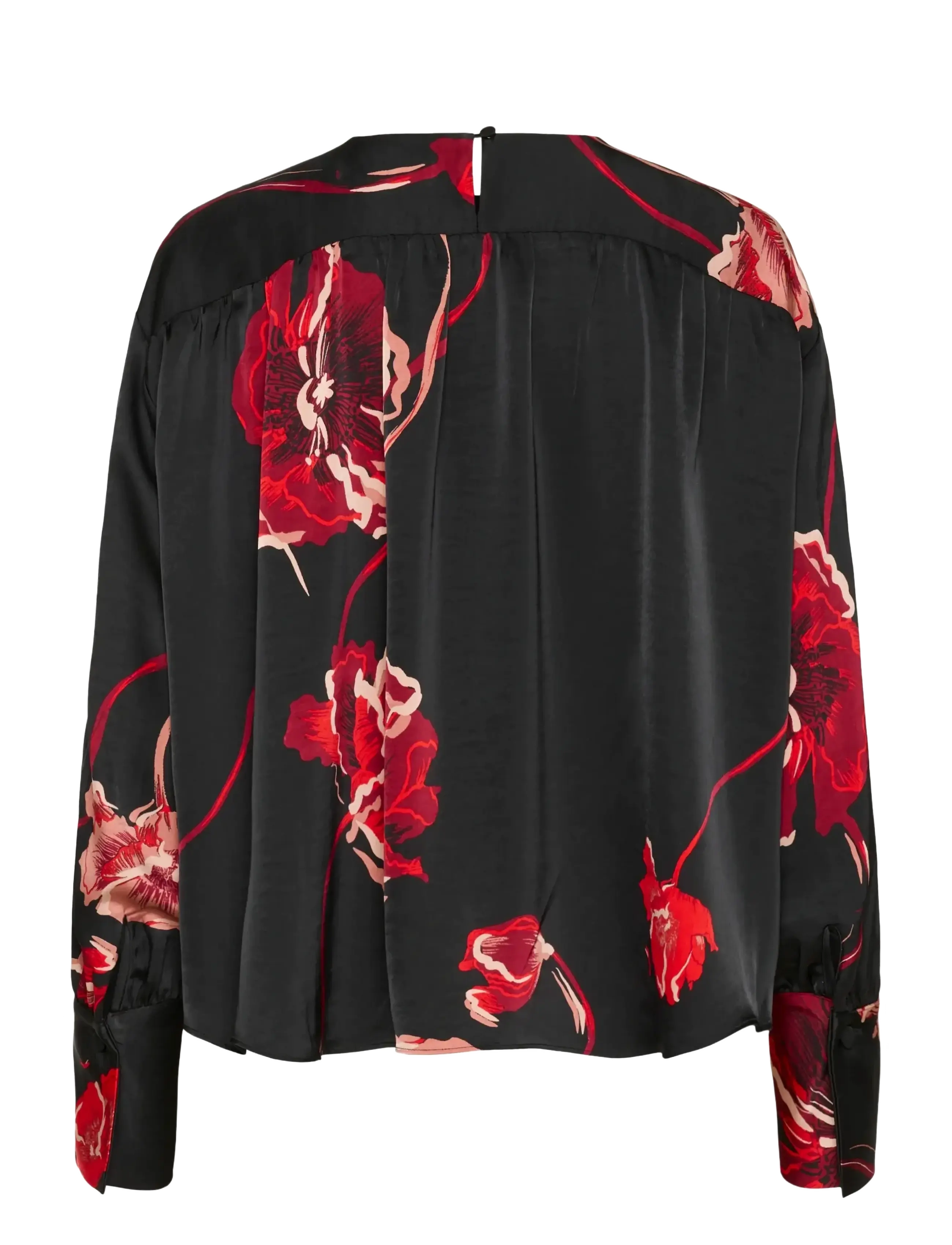 InWear - DAWNIW BLOUSE - pikkade varrukatega pluusid - black poppy rose - 2