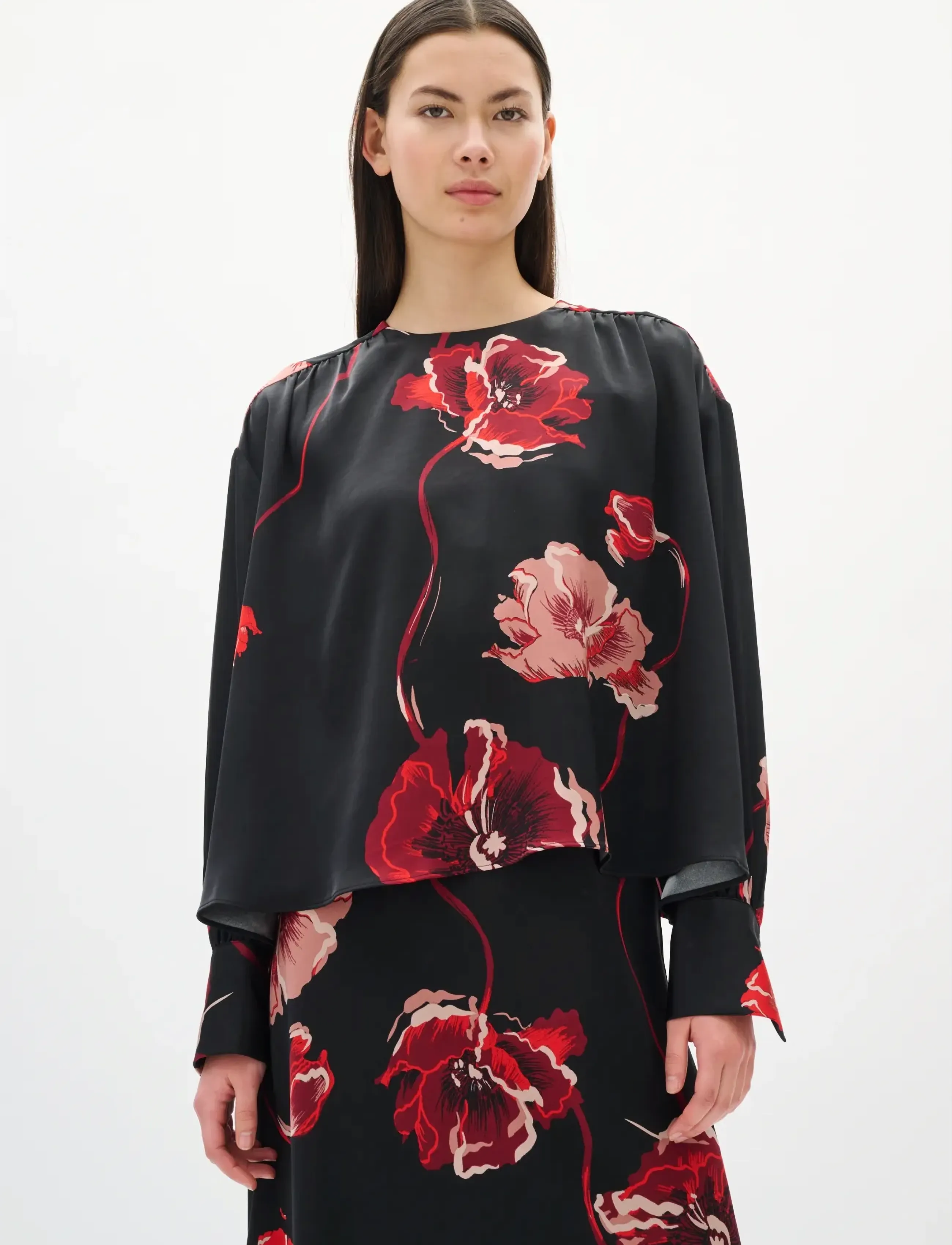 InWear DAWNIW SKIRT - Seelikud - BLACK POPPY ROSE / black