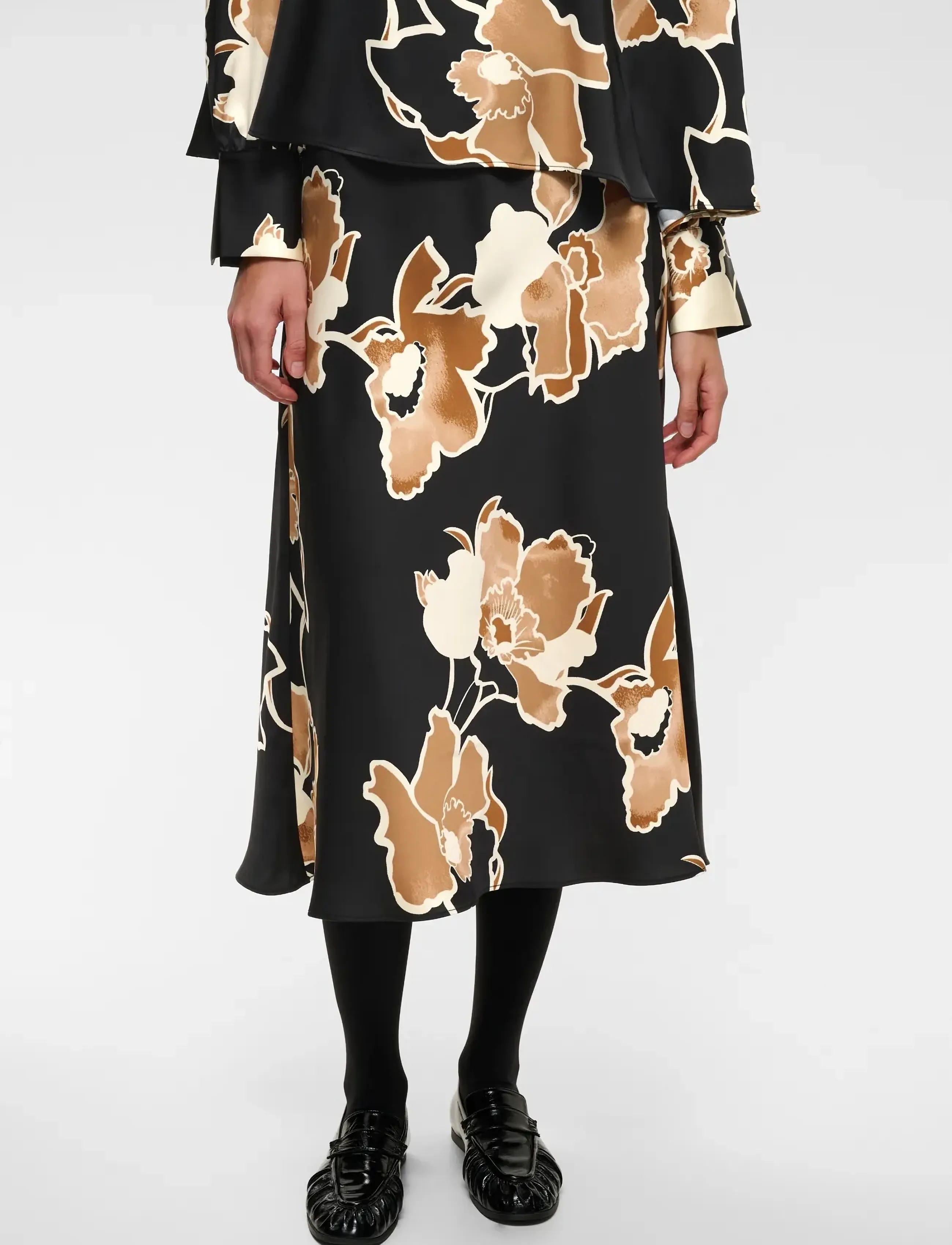 InWear DAWNIW SKIRT - Röcke - BLACK SKETCH FLOWER / black