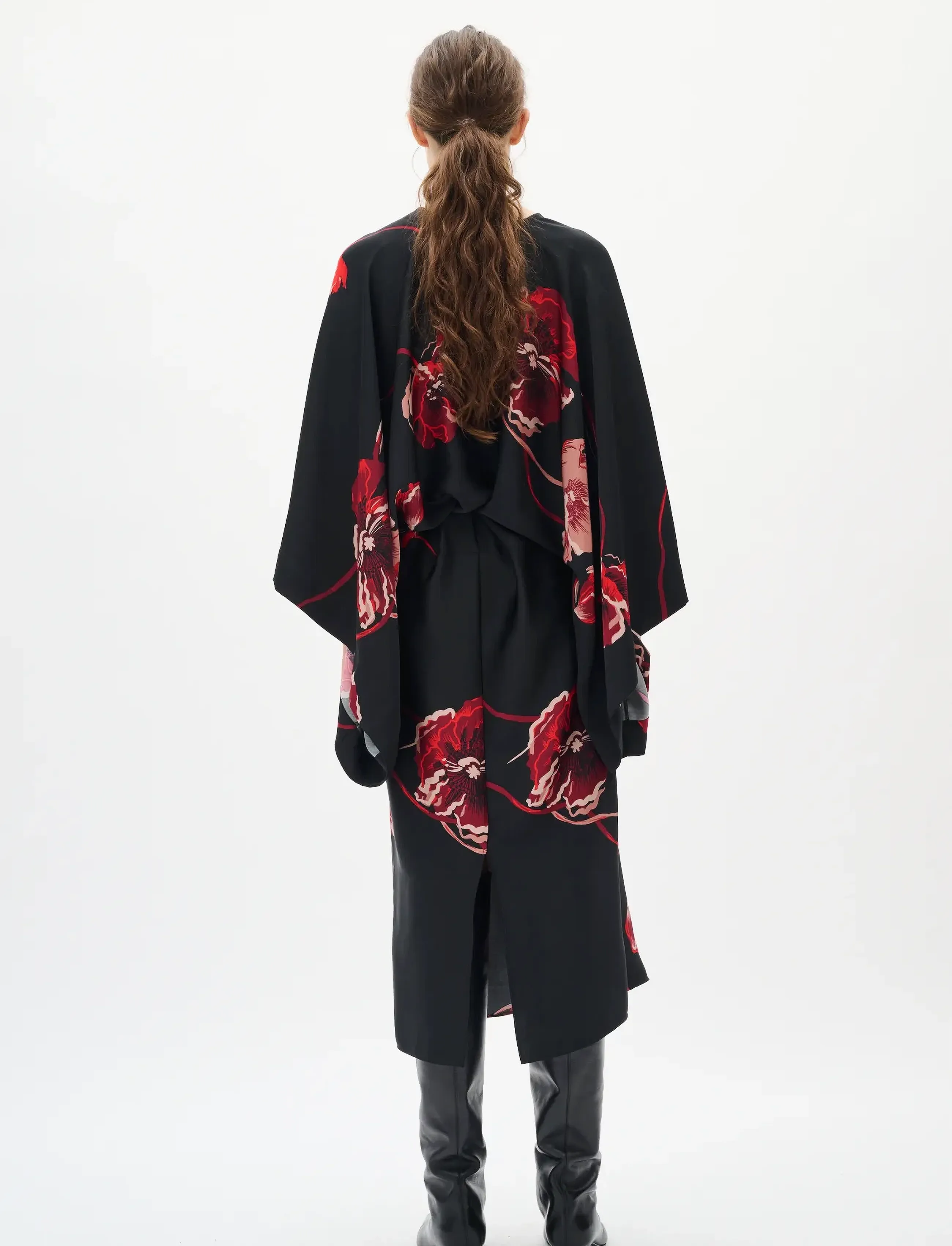 InWear - DAWNIW DRESS - midikleider - black poppy rose - 4