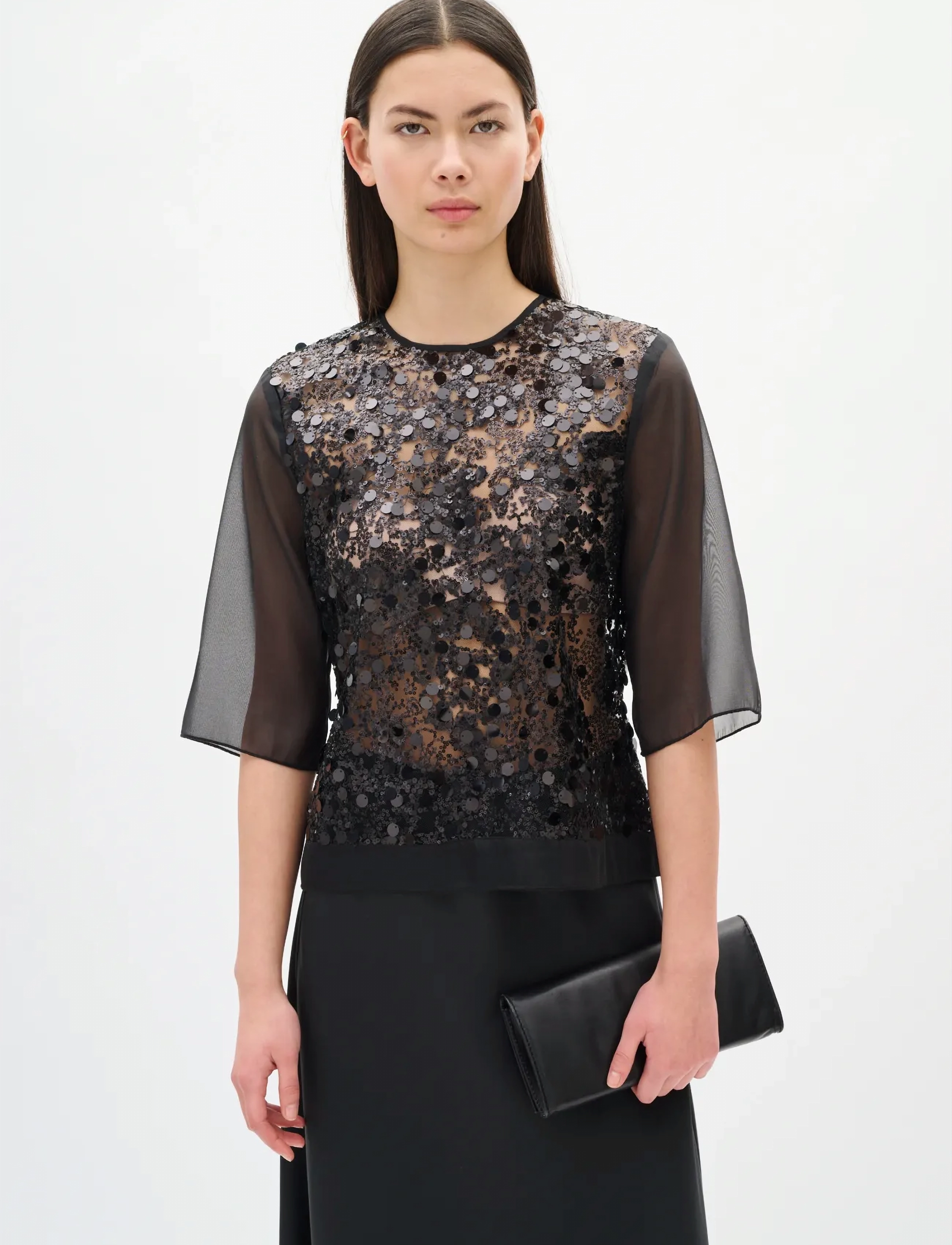 InWear Davinaiw Blouse, 38, Black, Bluser > Kortærmede, Dame