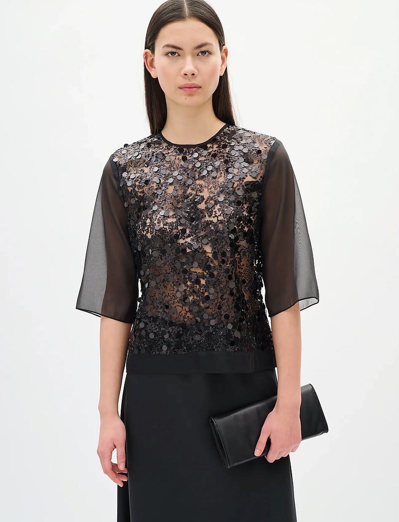InWear - DAVINAIW BLOUSE - kortærmede bluser - black - 0