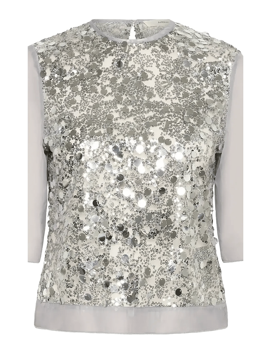 InWear - DAVINAIW BLOUSE - bluzki z krótkim rękawem - silver - 1