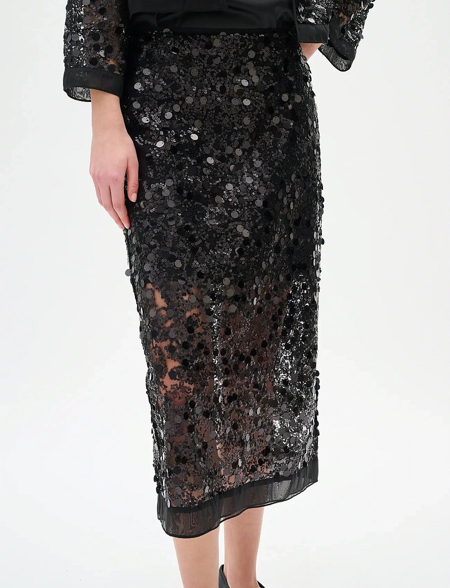 InWear - DAVINAIW SKIRT - pailletten-röcke - black - 4