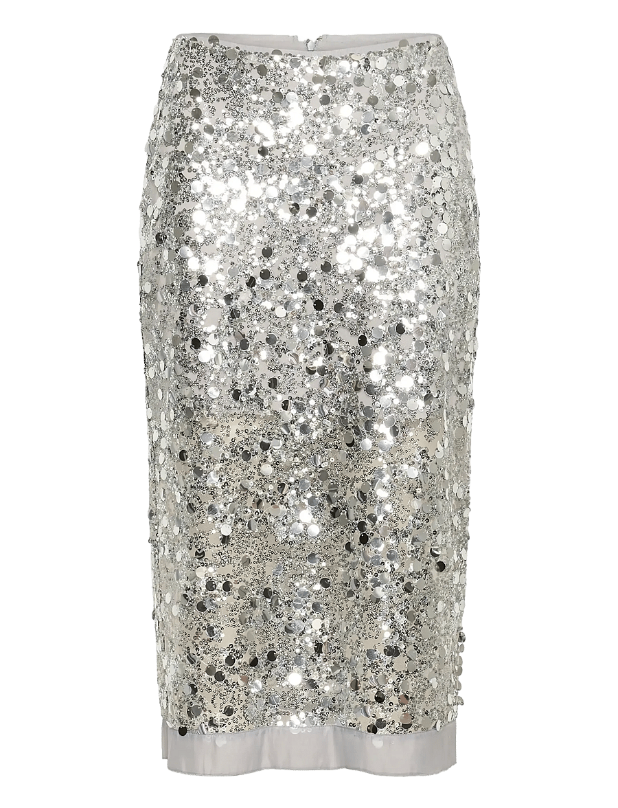 InWear - DAVINAIW SKIRT - pailletten-röcke - silver - 1