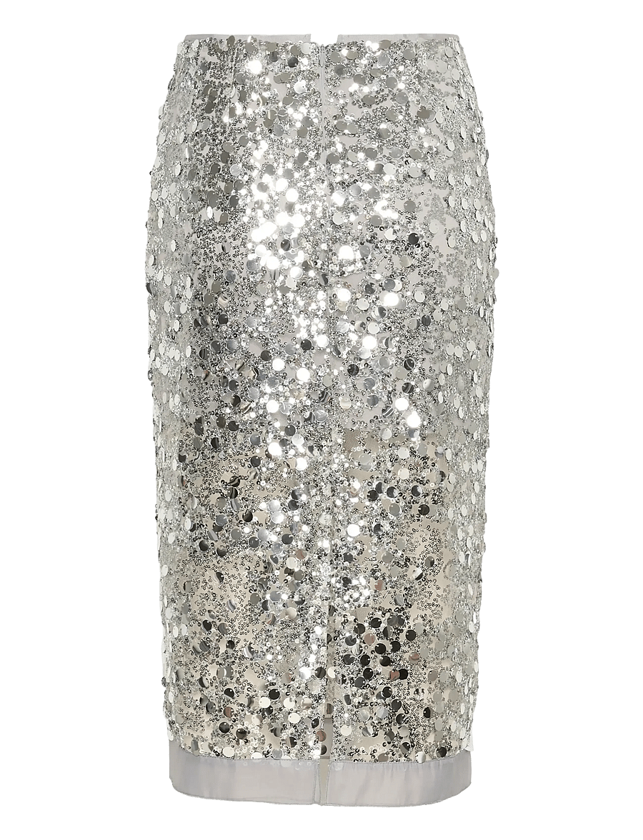 InWear - DAVINAIW SKIRT - pailletten-röcke - silver - 2