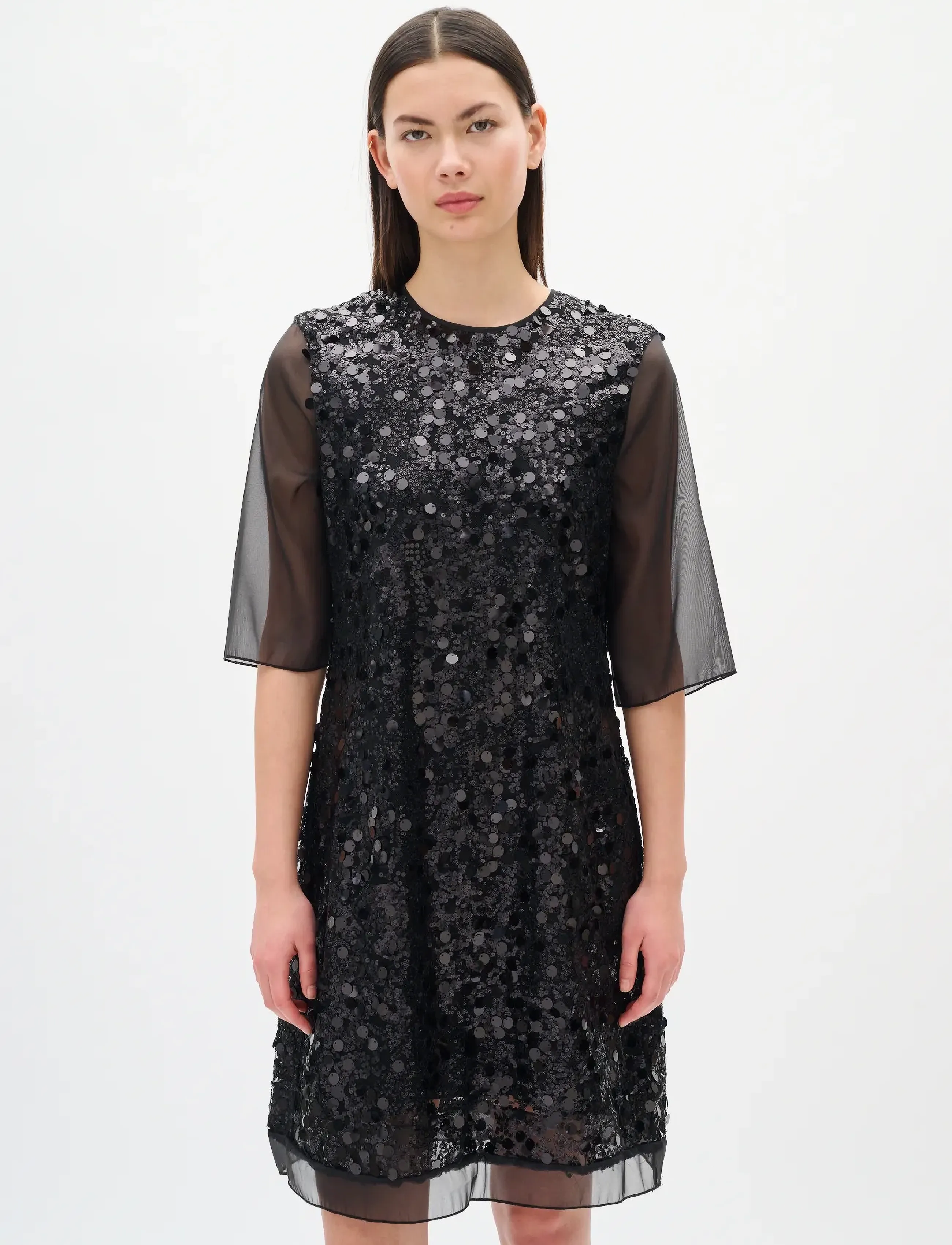 InWear Davinaiw Short Dress, Kvinder, Paillet Kort Kjole, Sort, Str: 38