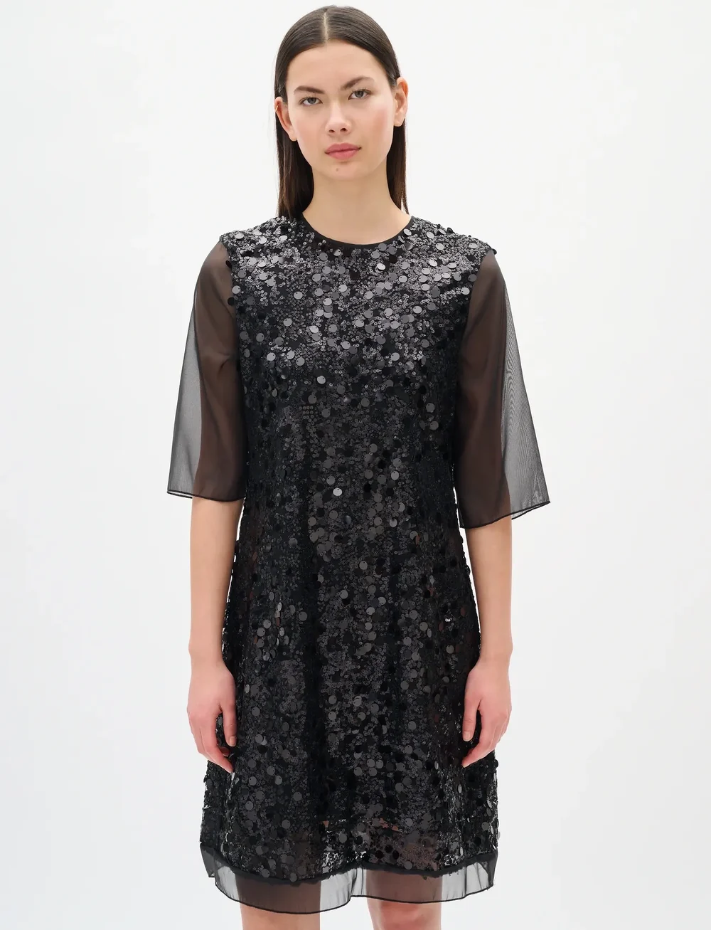 InWear - DAVINAIW SHORT DRESS - paljettklänningar - black - 0