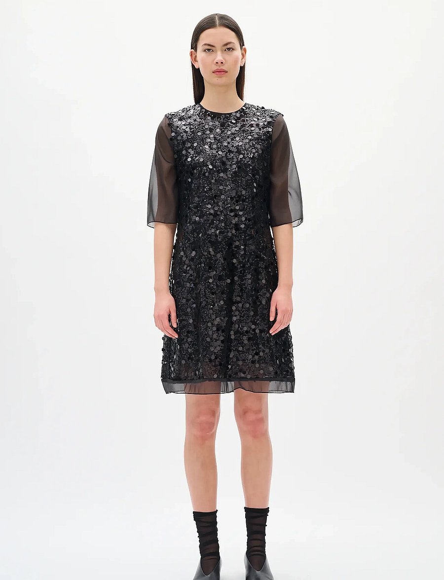 InWear - DAVINAIW SHORT DRESS - paljettklänningar - black - 3