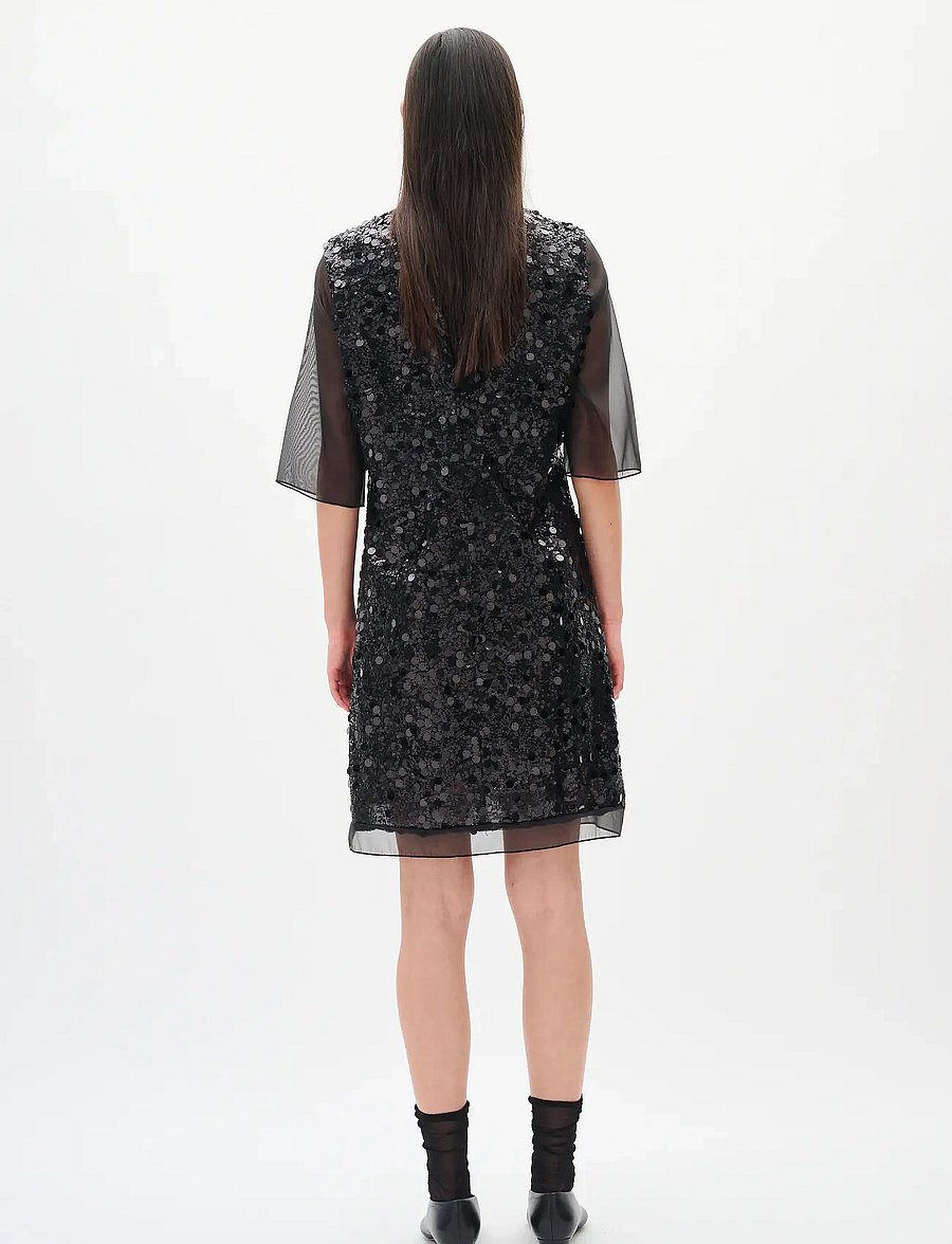 InWear - DAVINAIW SHORT DRESS - paljettklänningar - black - 4