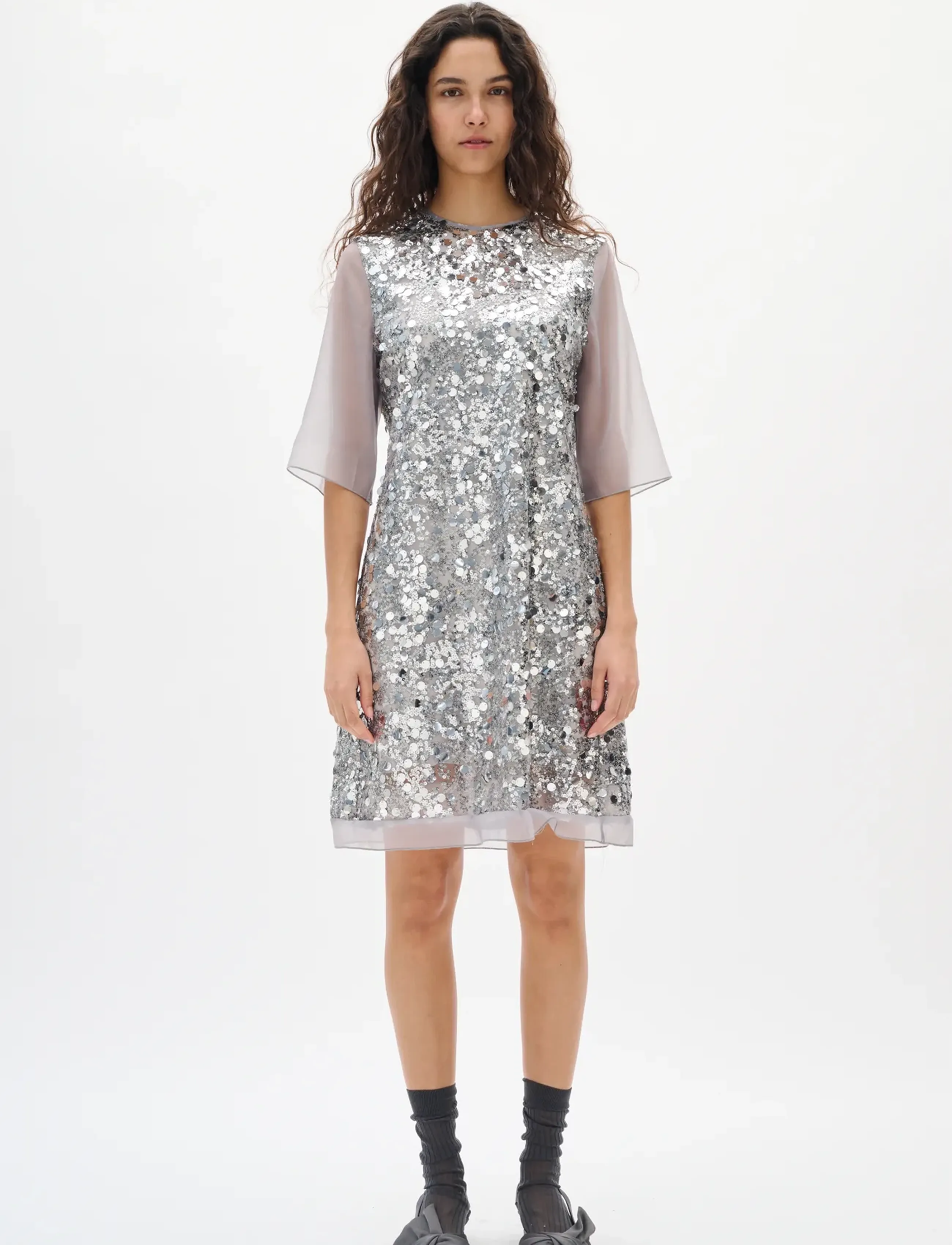 InWear - DAVINAIW SHORT DRESS - paljettklänningar - silver - 3