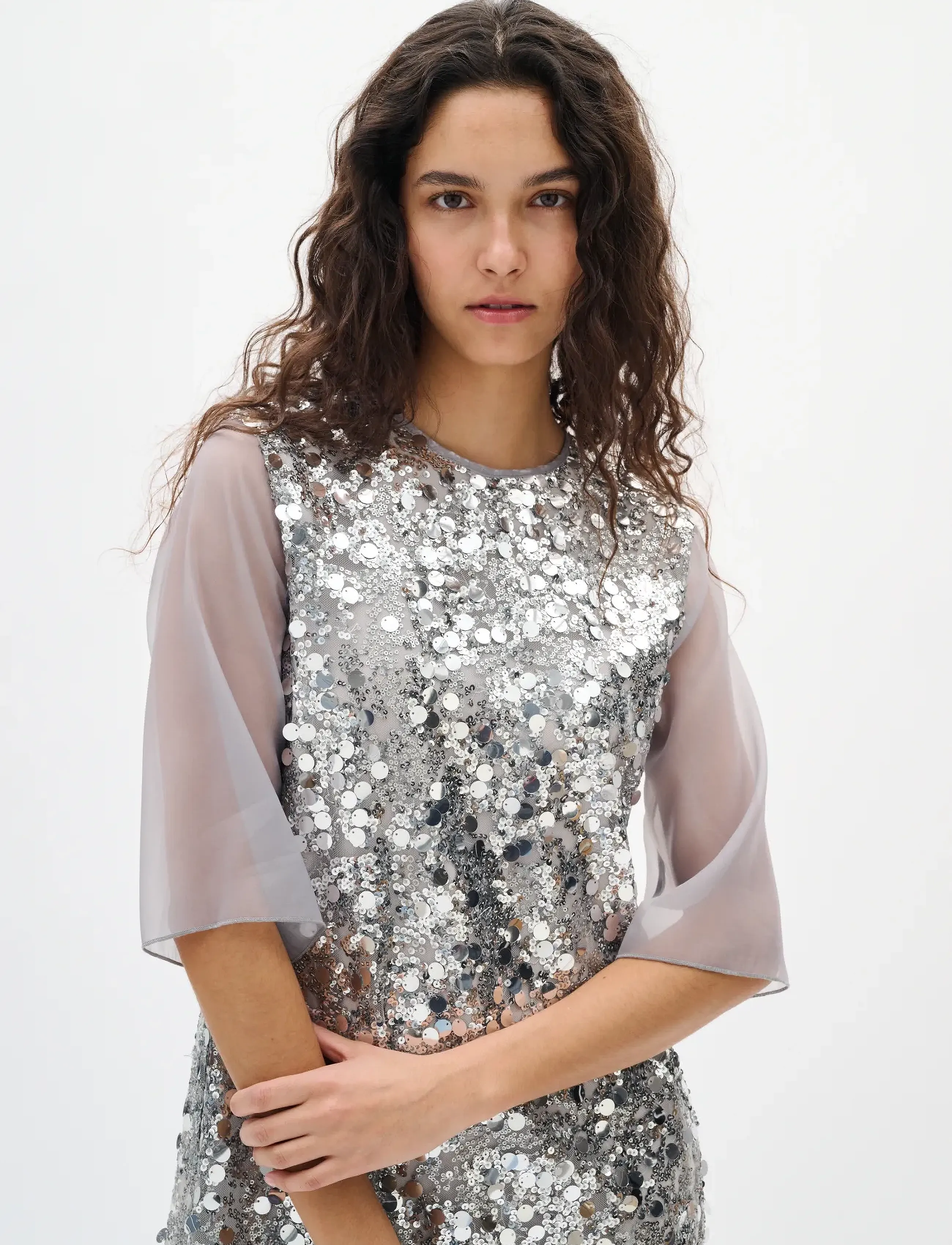 InWear - DAVINAIW SHORT DRESS - paljettklänningar - silver - 5