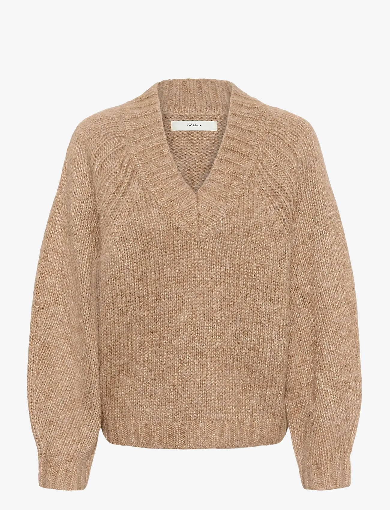 InWear - TROAIW V-NECK - stickade tröjor - sandy grey melange - 1