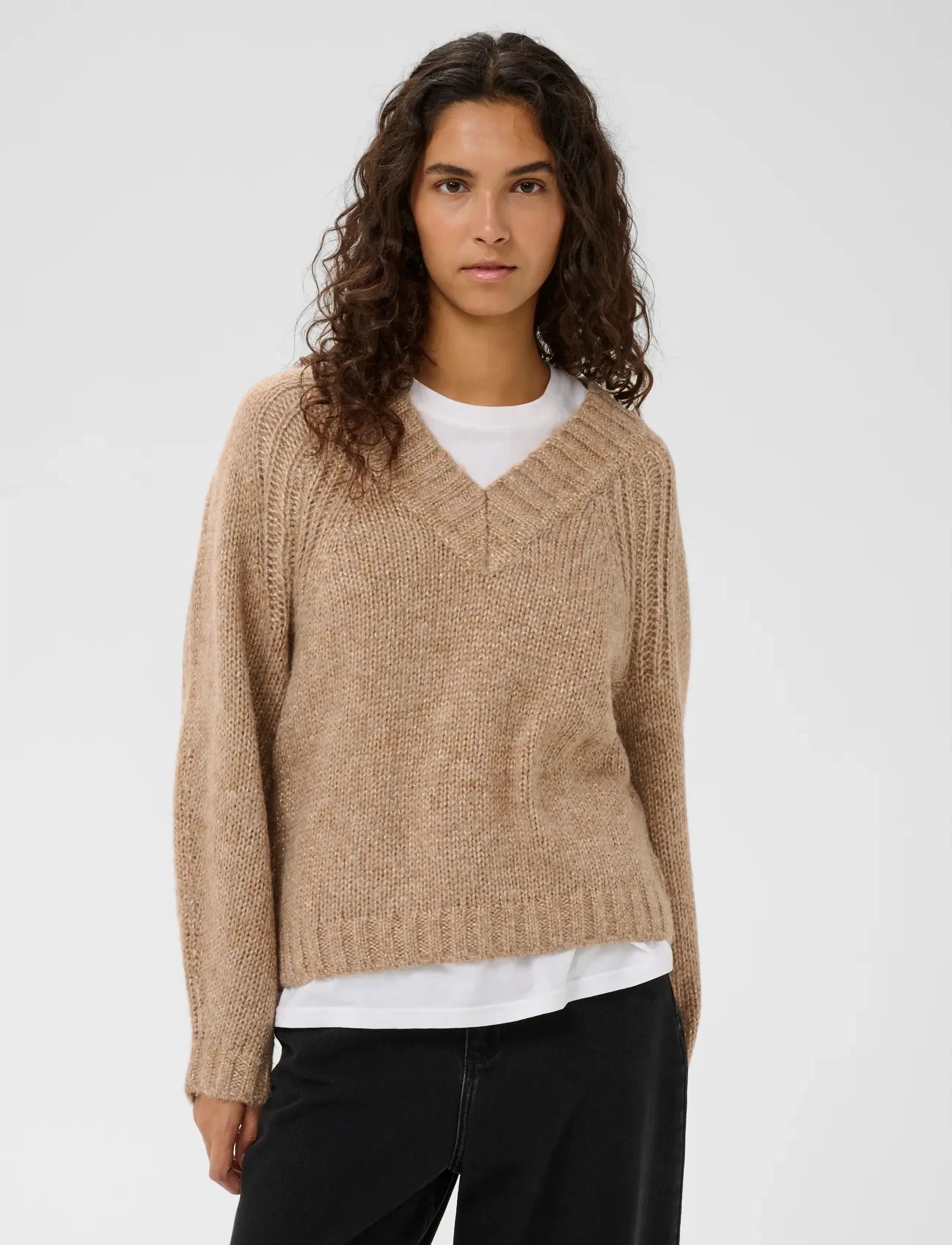 InWear TROAIW V-NECK - InWear - SANDY GREY MELANGE / beige