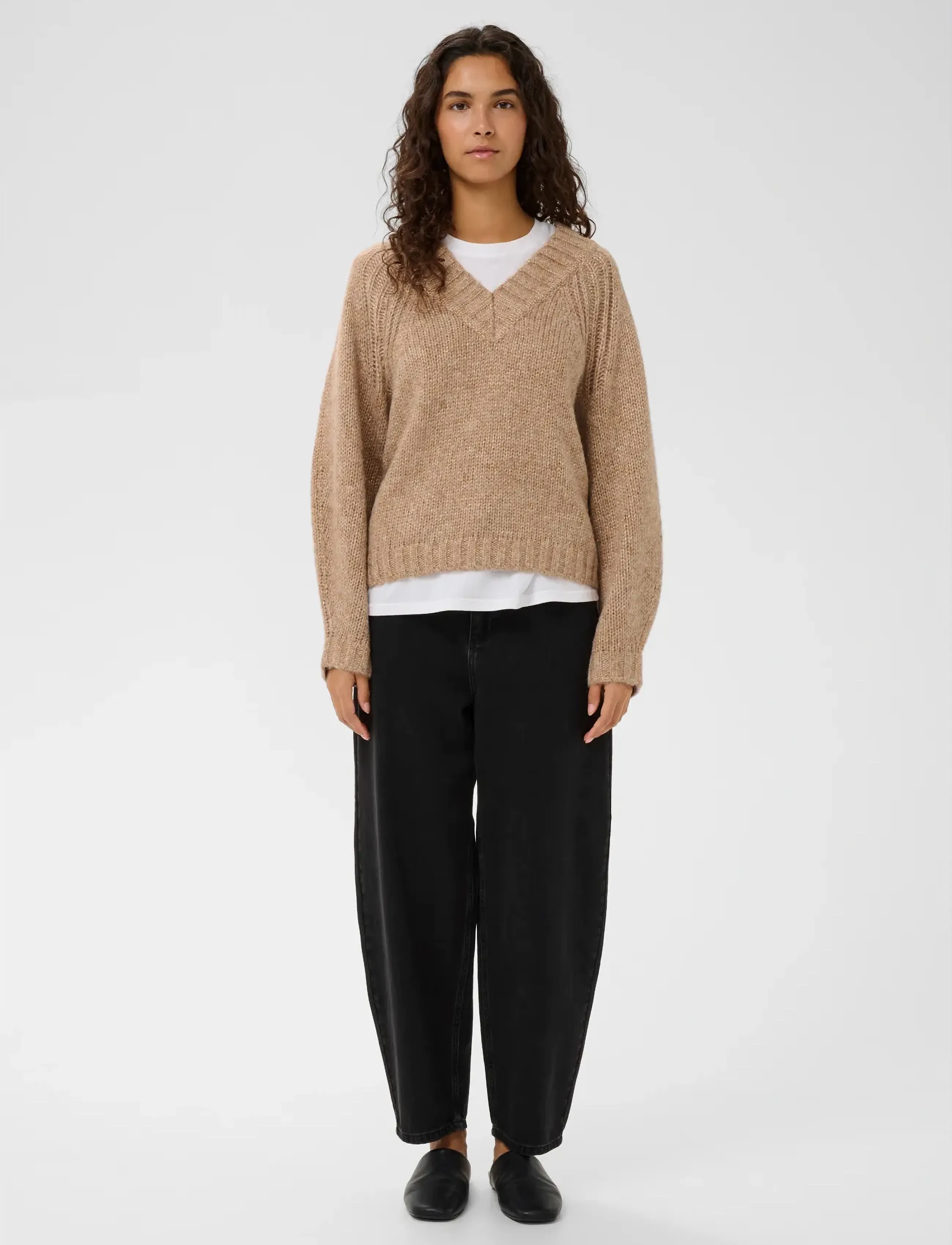 InWear - TROAIW V-NECK - swetry - sandy grey melange - 3