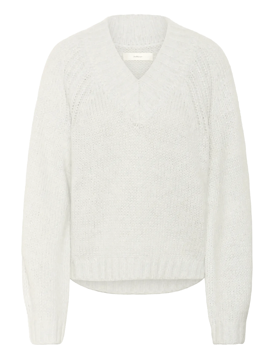 InWear - TROAIW V-NECK - stickade tröjor - whisper white - 1