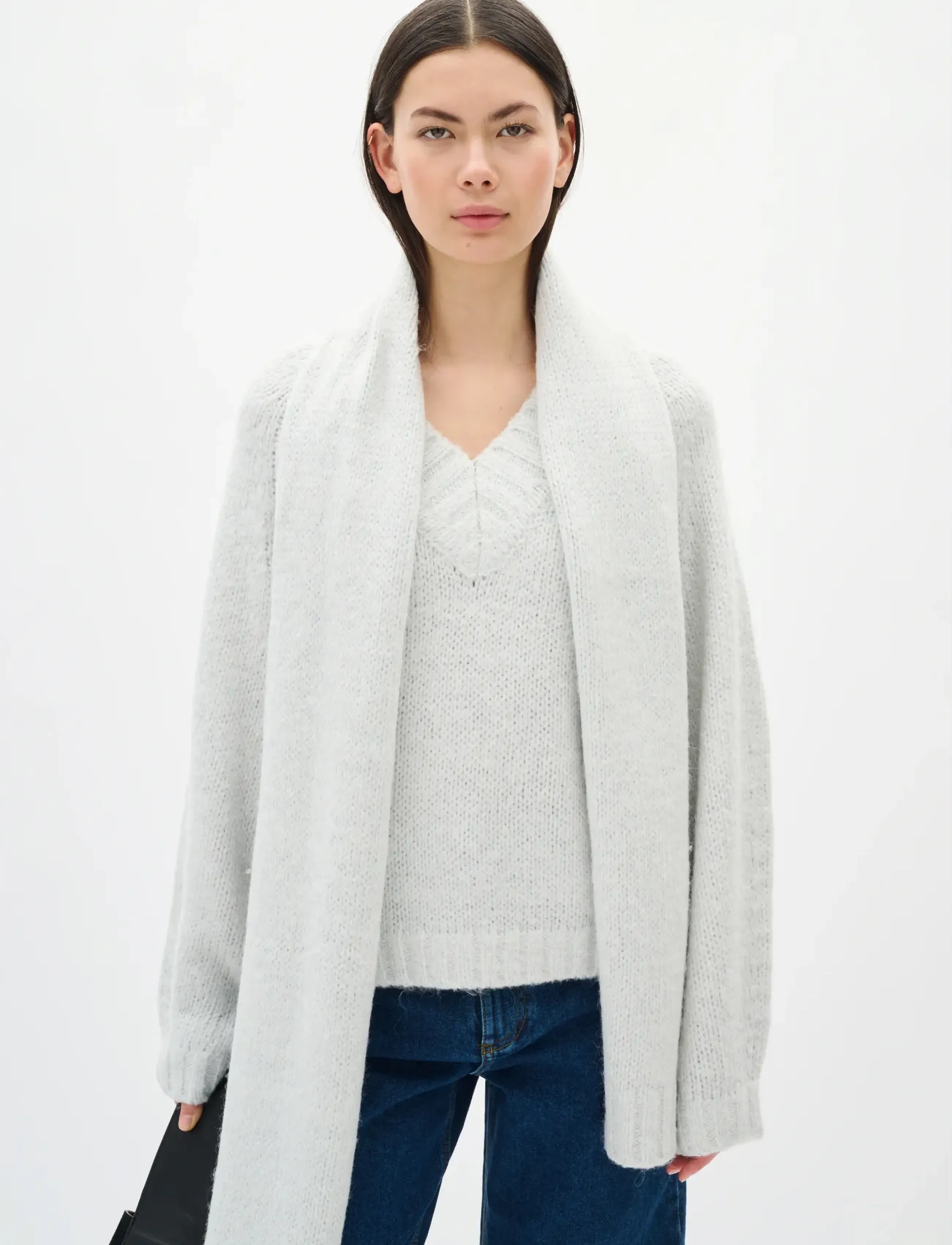 InWear Troaiw V-Neck, XS, White, Strik > Trøjer, Dame