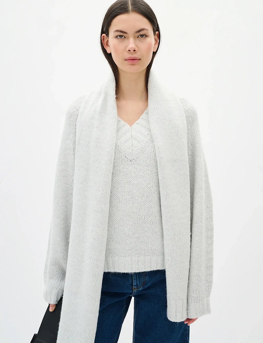 InWear - TROAIW V-NECK - stickade tröjor - whisper white - 0