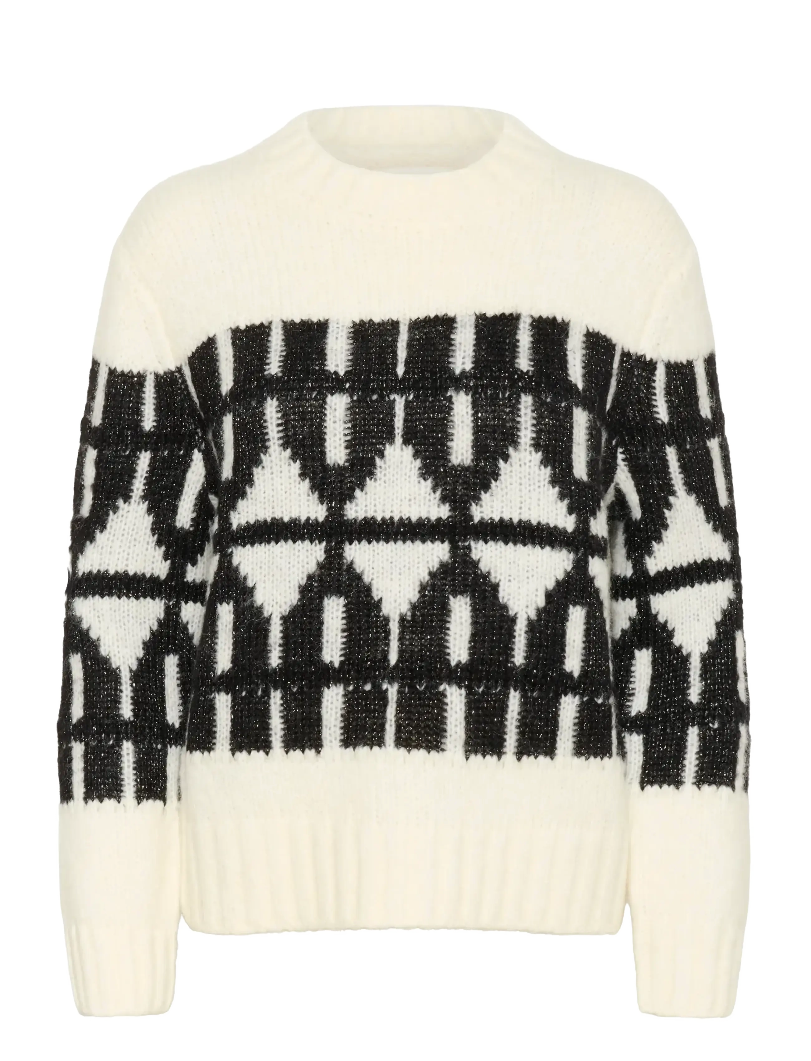 InWear TEIIW PULLOVER - Megzti drabužiai - LIGHT LUREX FAIRISLE / cream