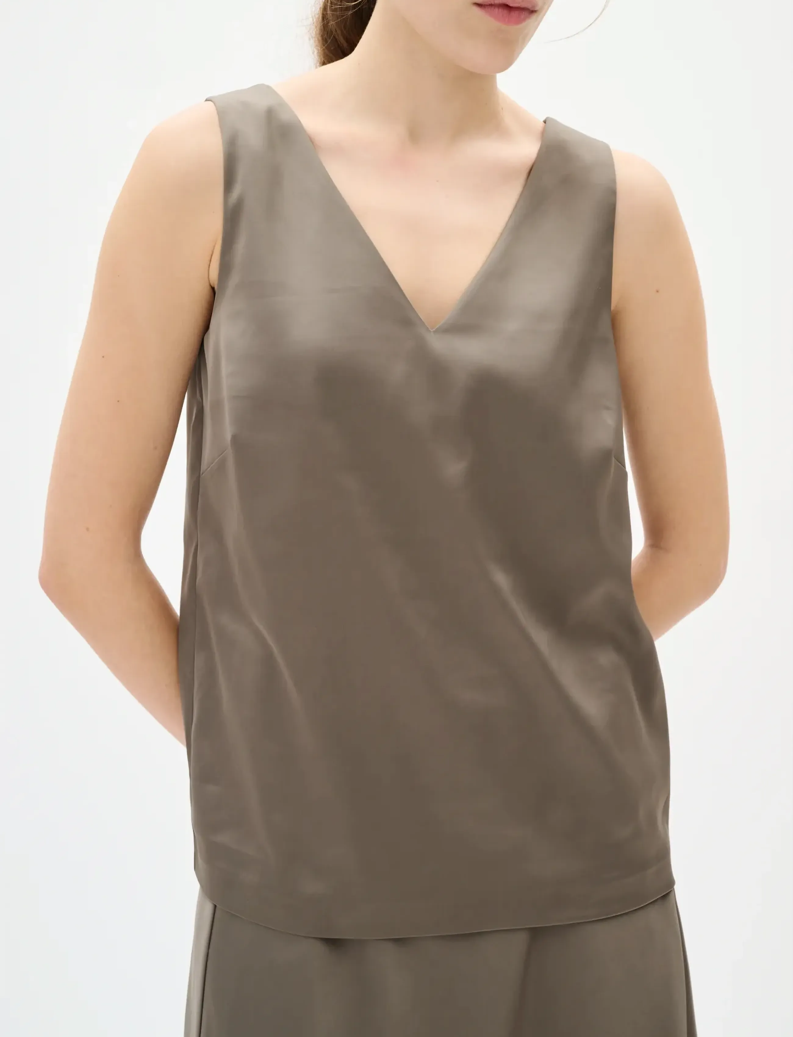 InWear ZILKYIW V TOP - Linnen - SANDY GREY / grey