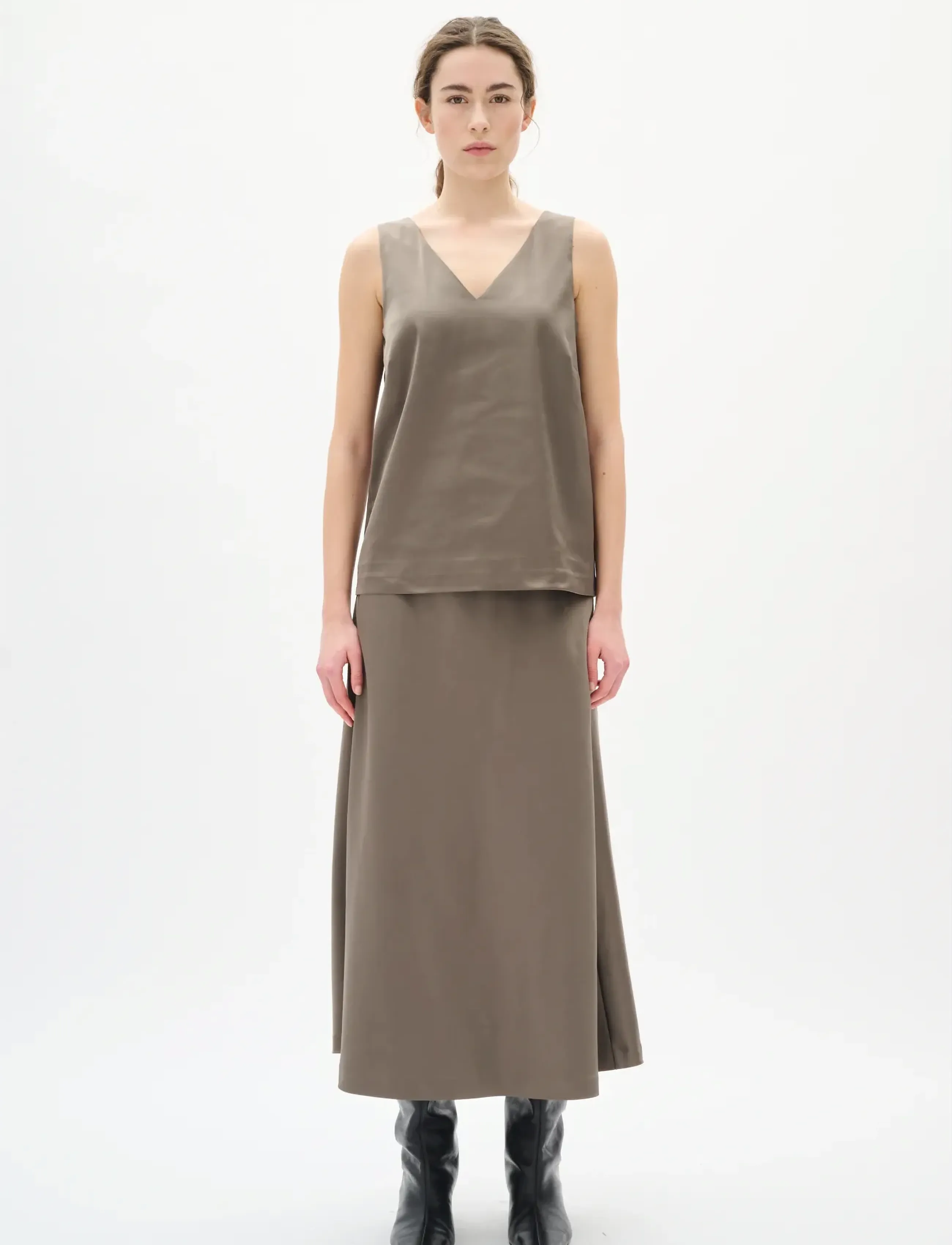 InWear - ZILKYIW V TOP - sleeveless tops - sandy grey - 3