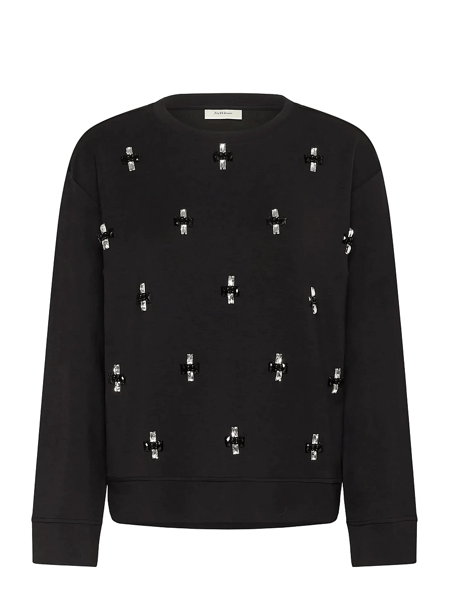 InWear - KINCENTIW DECO BLOUSE - langerma blússur - black - 1