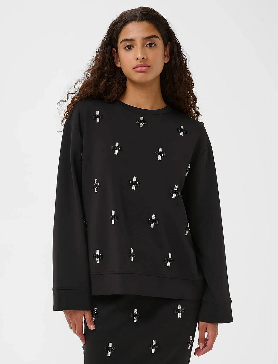 InWear - KINCENTIW DECO BLOUSE - langerma blússur - black - 0